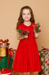 Vestido Infantil Casinha de Abelha Vermelho Escuro — foto 3
