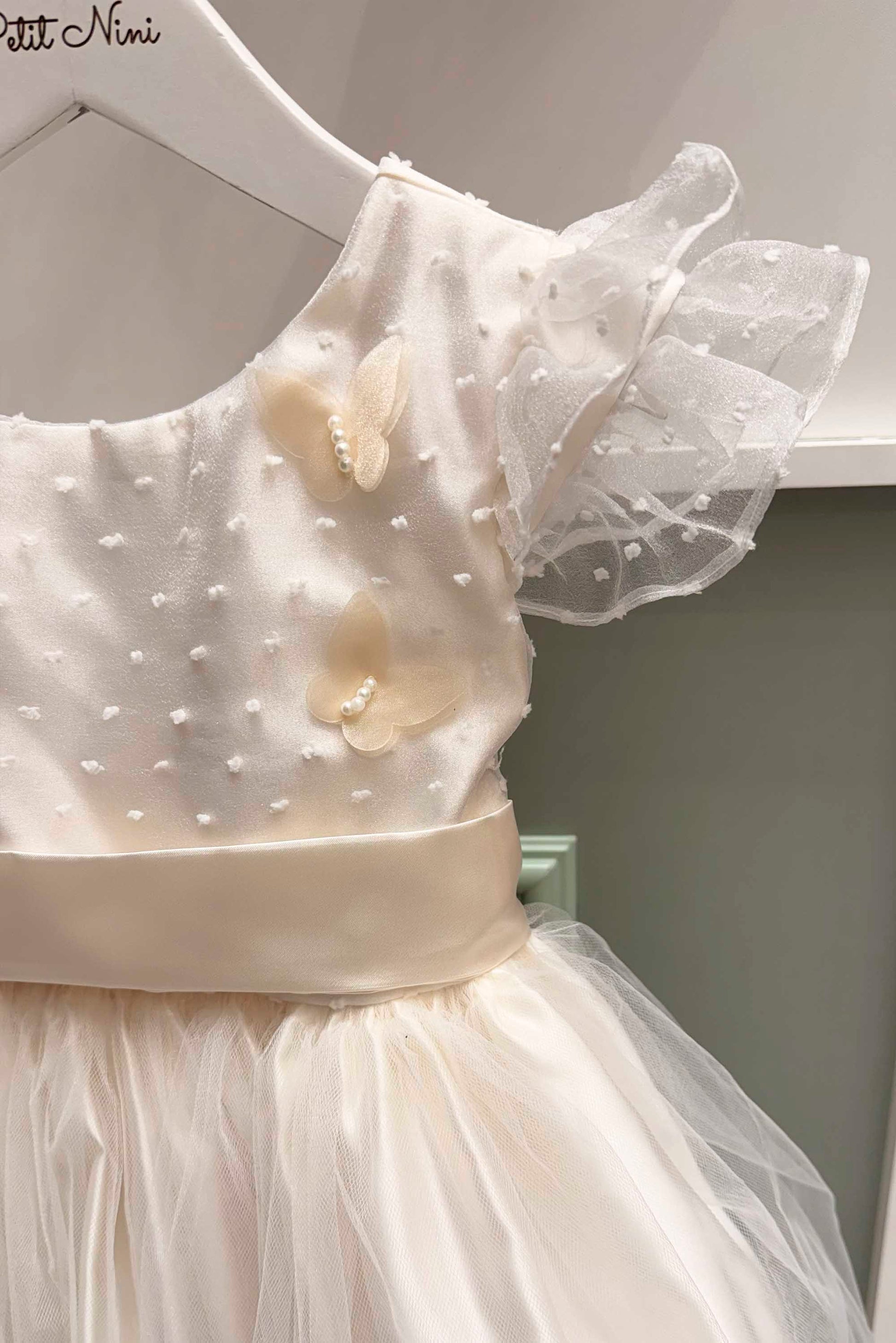 Vestido Festa Infantil Tule Marfim Pipoquinha — foto 2