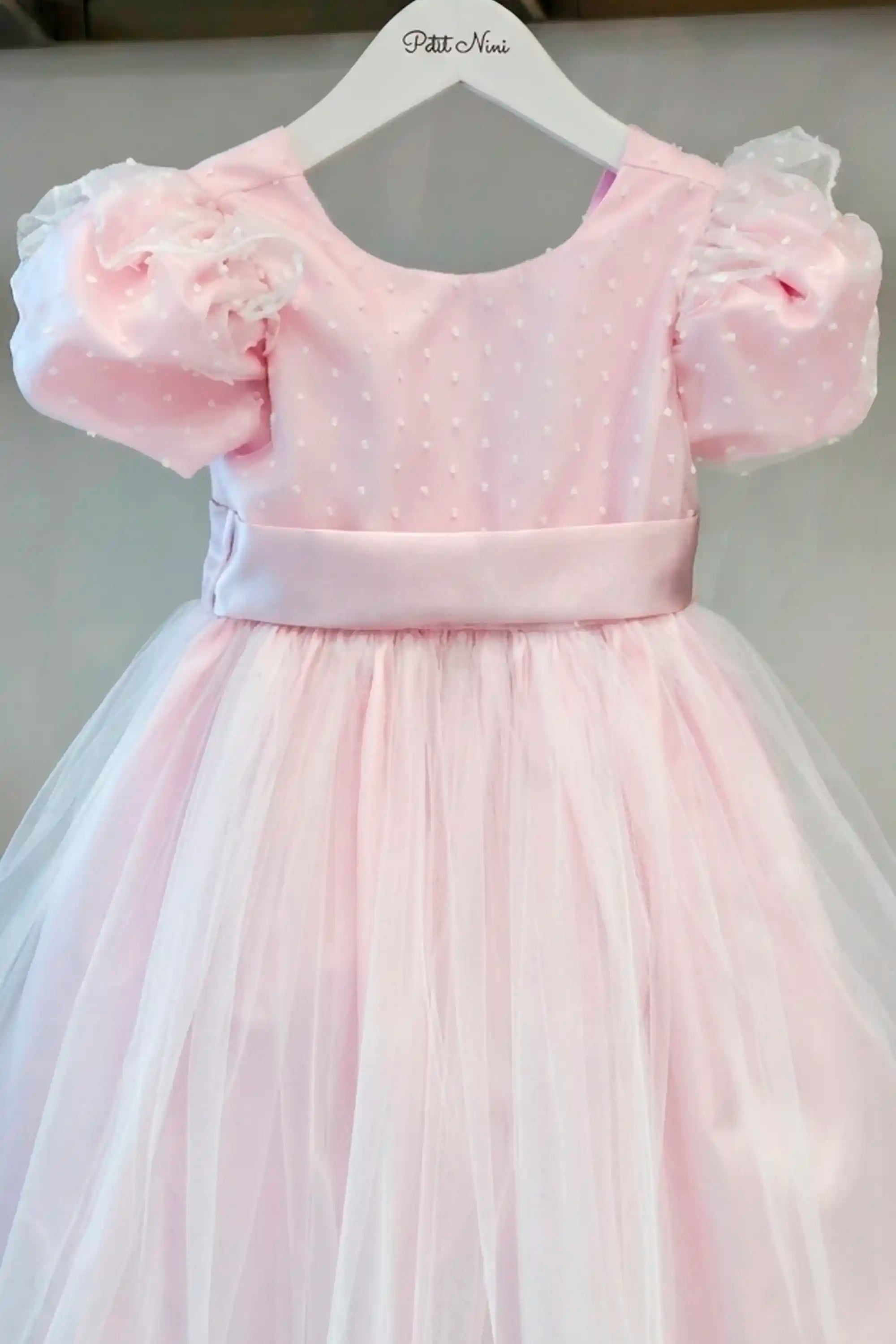 Vestido Festa Infantil Tule Rosa Pipoquinha — foto 2