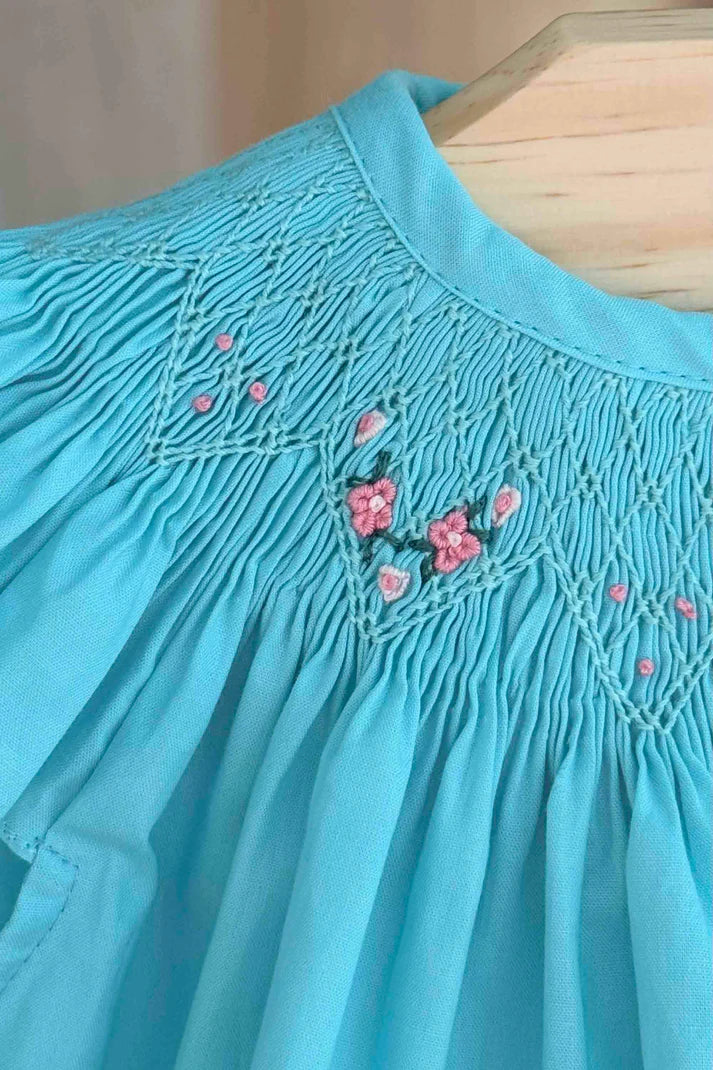 Conjunto Bata e Tapa Fraldas Russinho Azul Tiffany