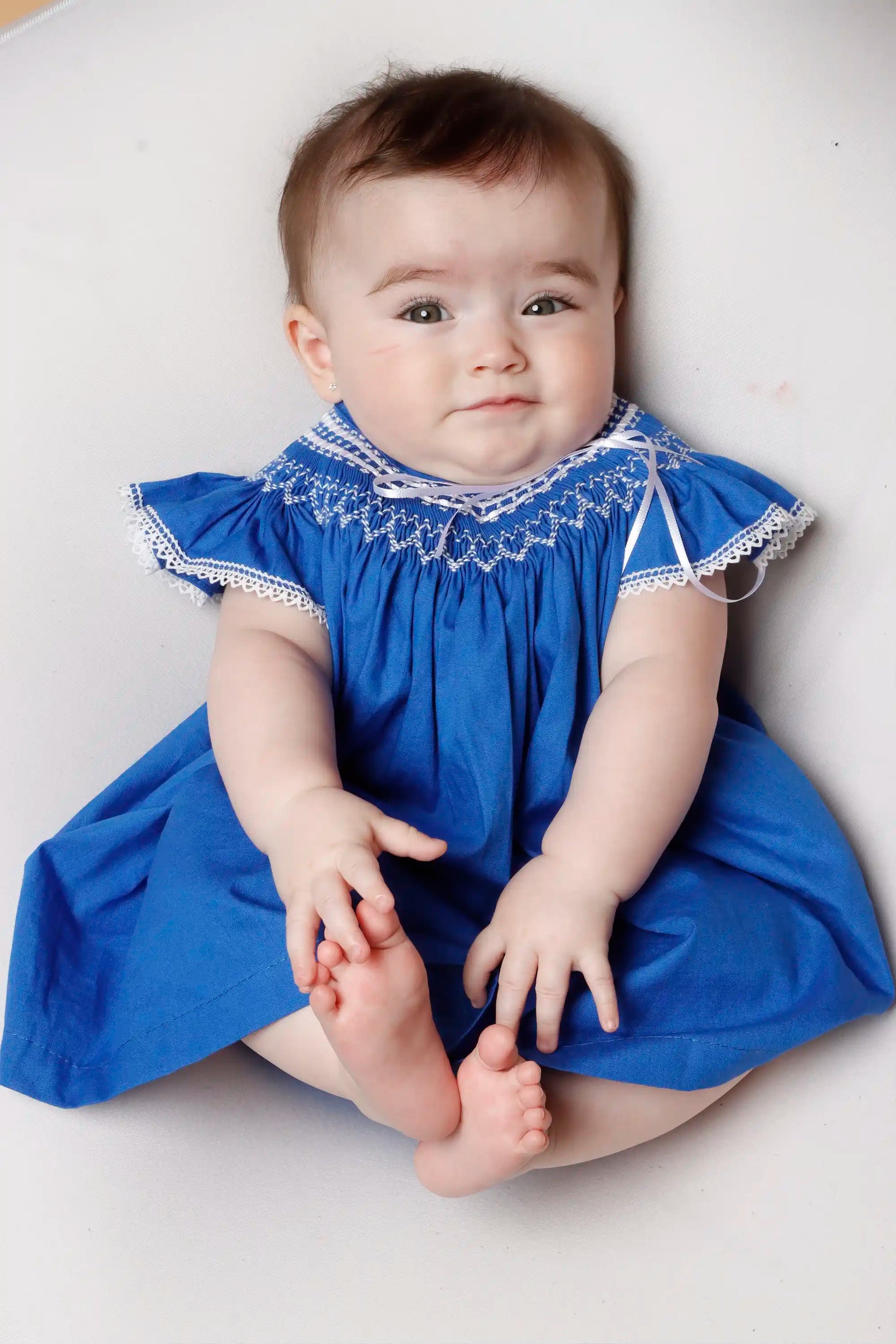 Vestido Bebê Russinho Casinha de Abelha Azul Royal — foto 3