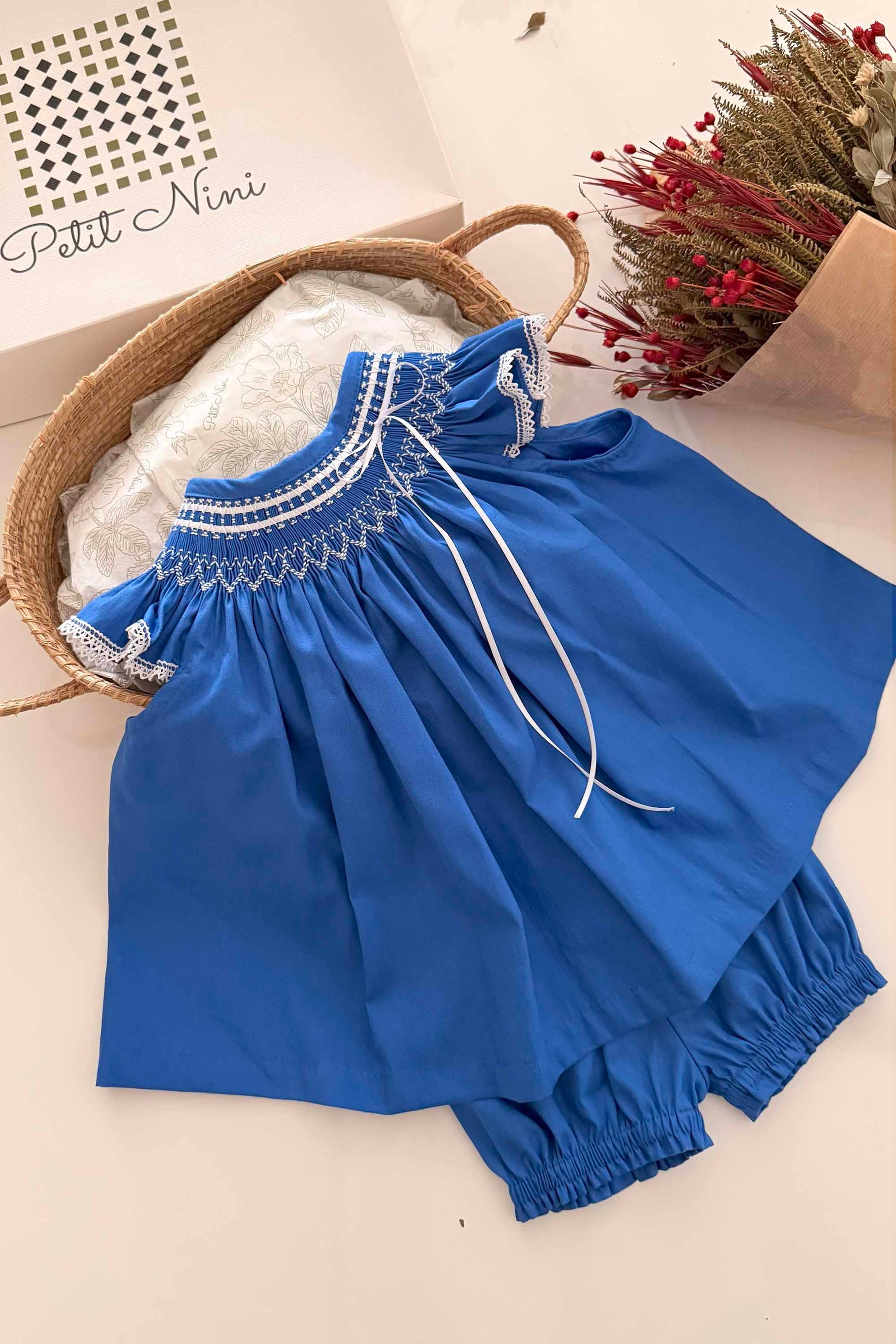 Vestido Bebê Russinho Casinha de Abelha Azul Royal — foto 4