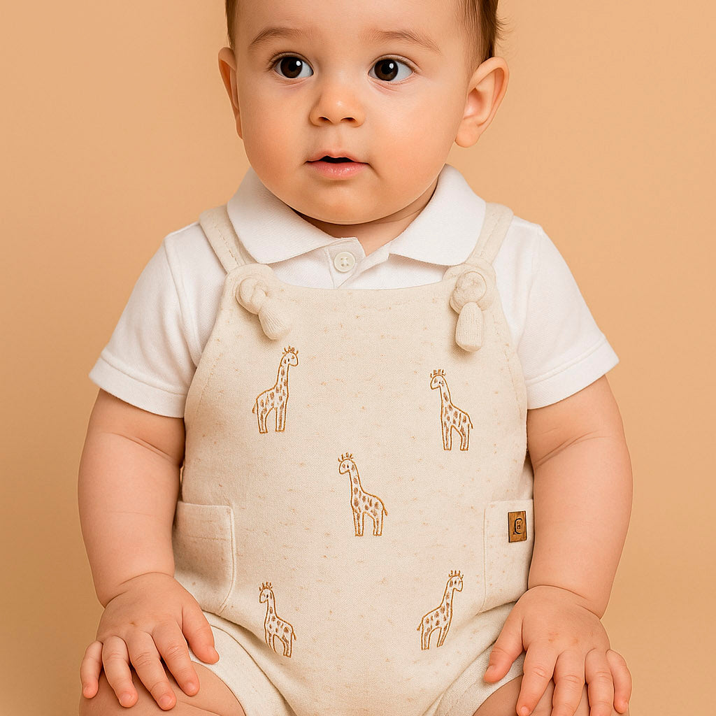 Jardineira Bebê Menino Girafas — foto 1
