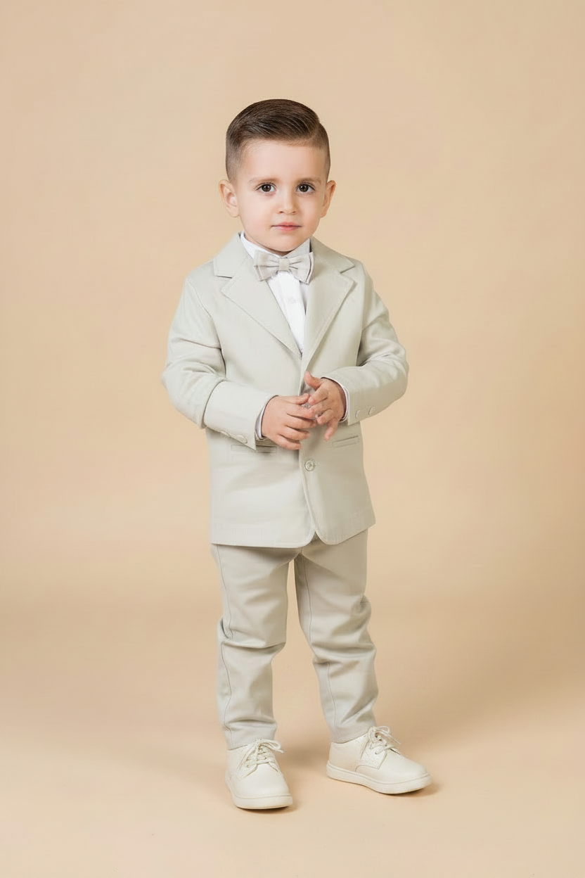 Blazer Infantil em Sarja Cru | Elegância para Pajens e Casamentos
