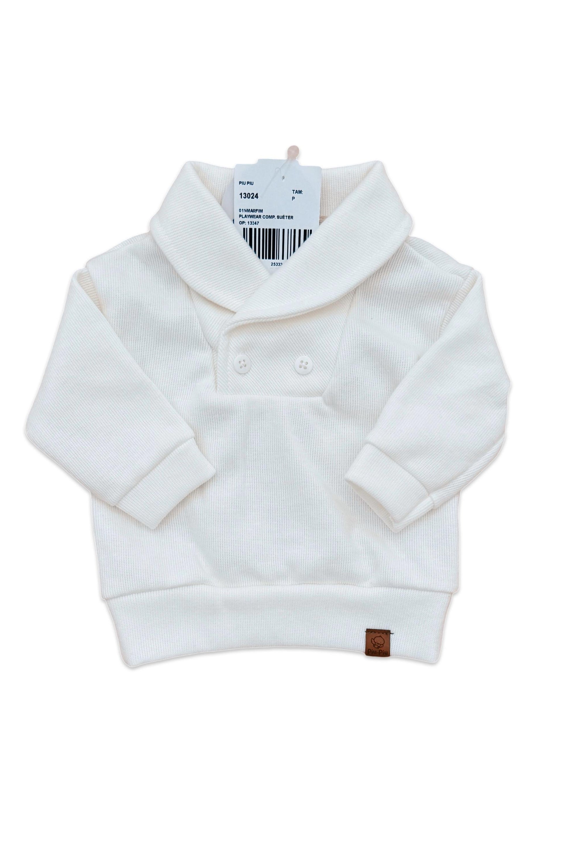 Conjunto Bebê Menino Calça Jeans e Suéter Off White — foto 5