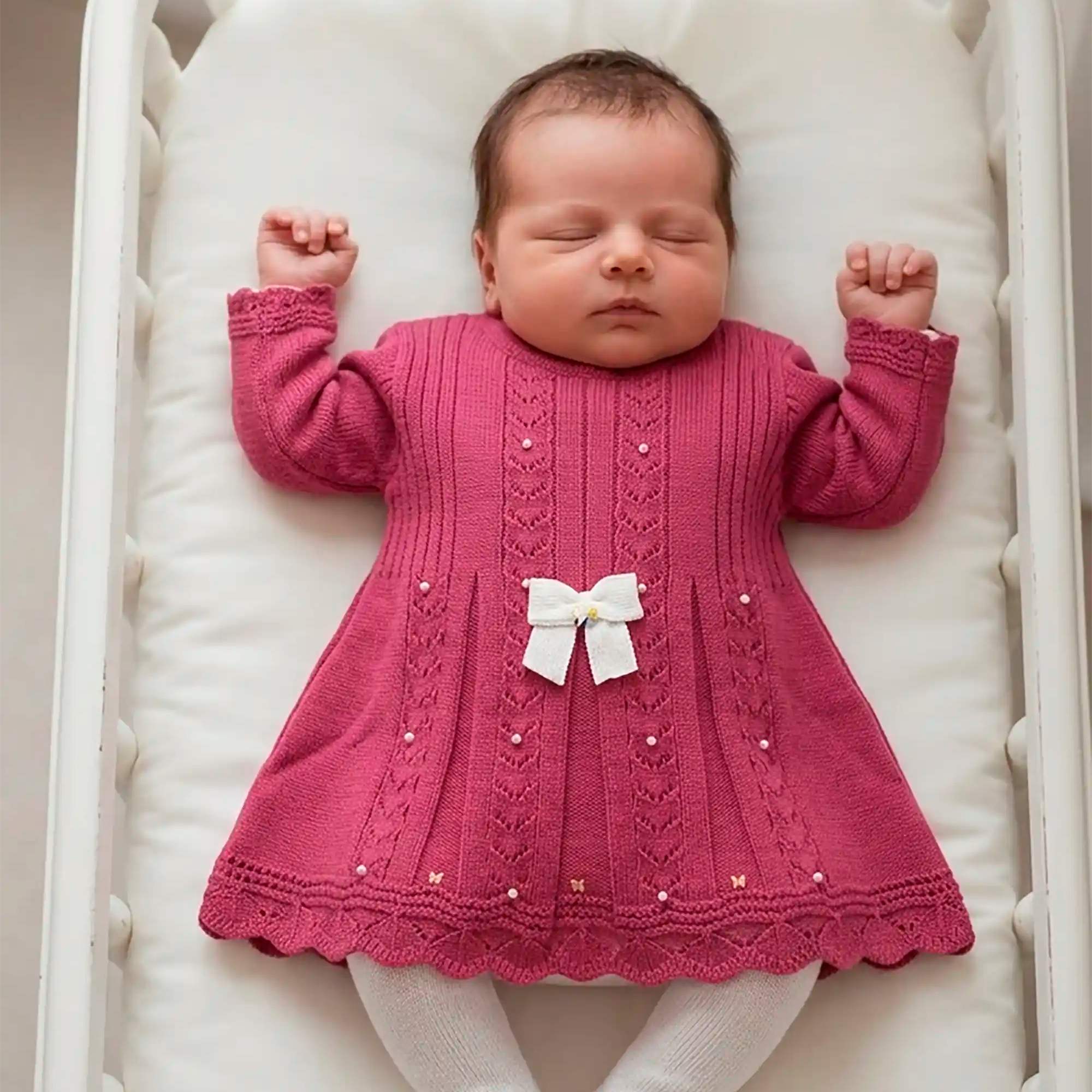 Vestido Leque Saída de Maternidade Maria Helena Pink — foto 1