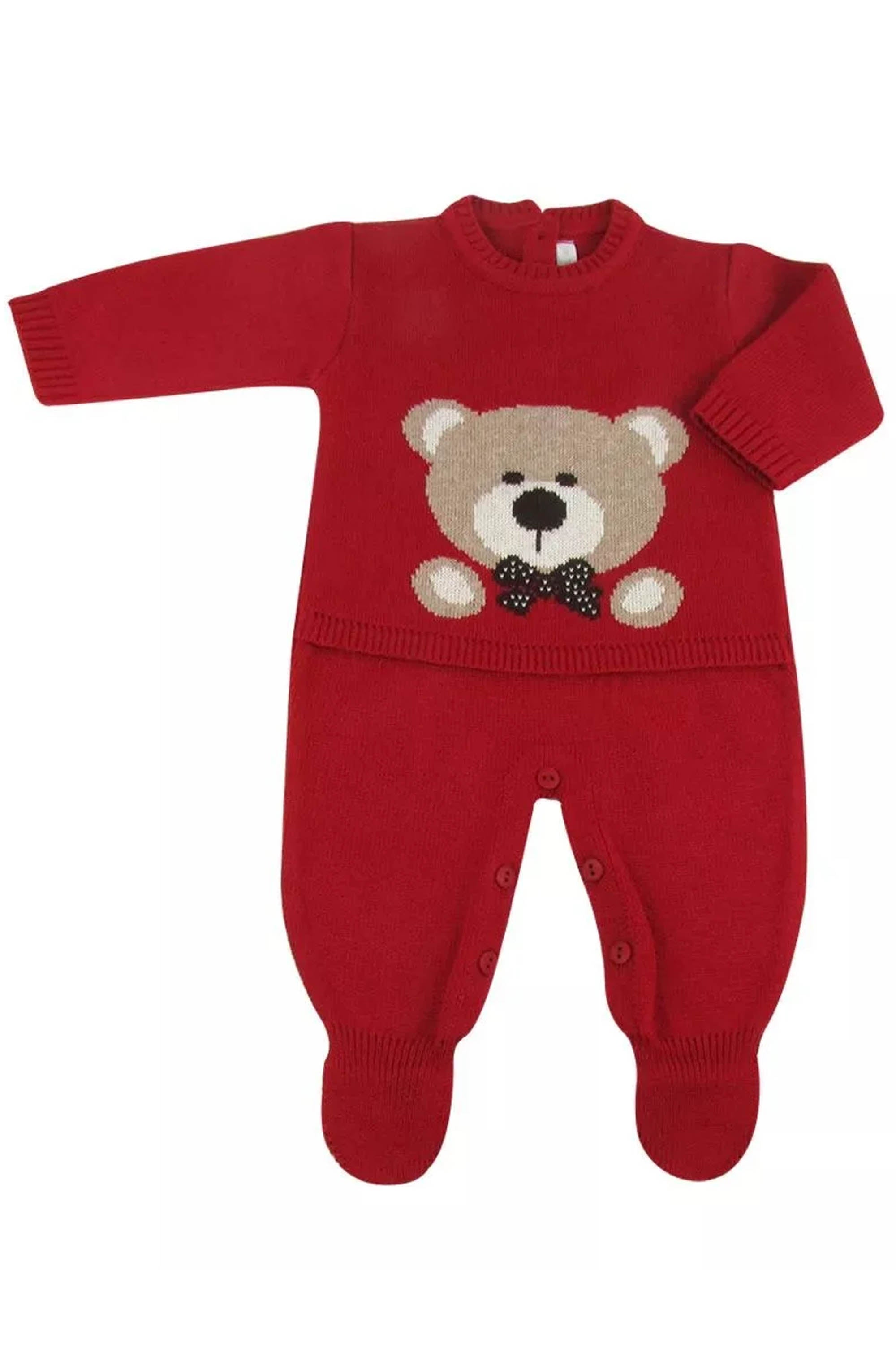 Macacão para Maternidade em Tricô Urso Vermelho — foto 2