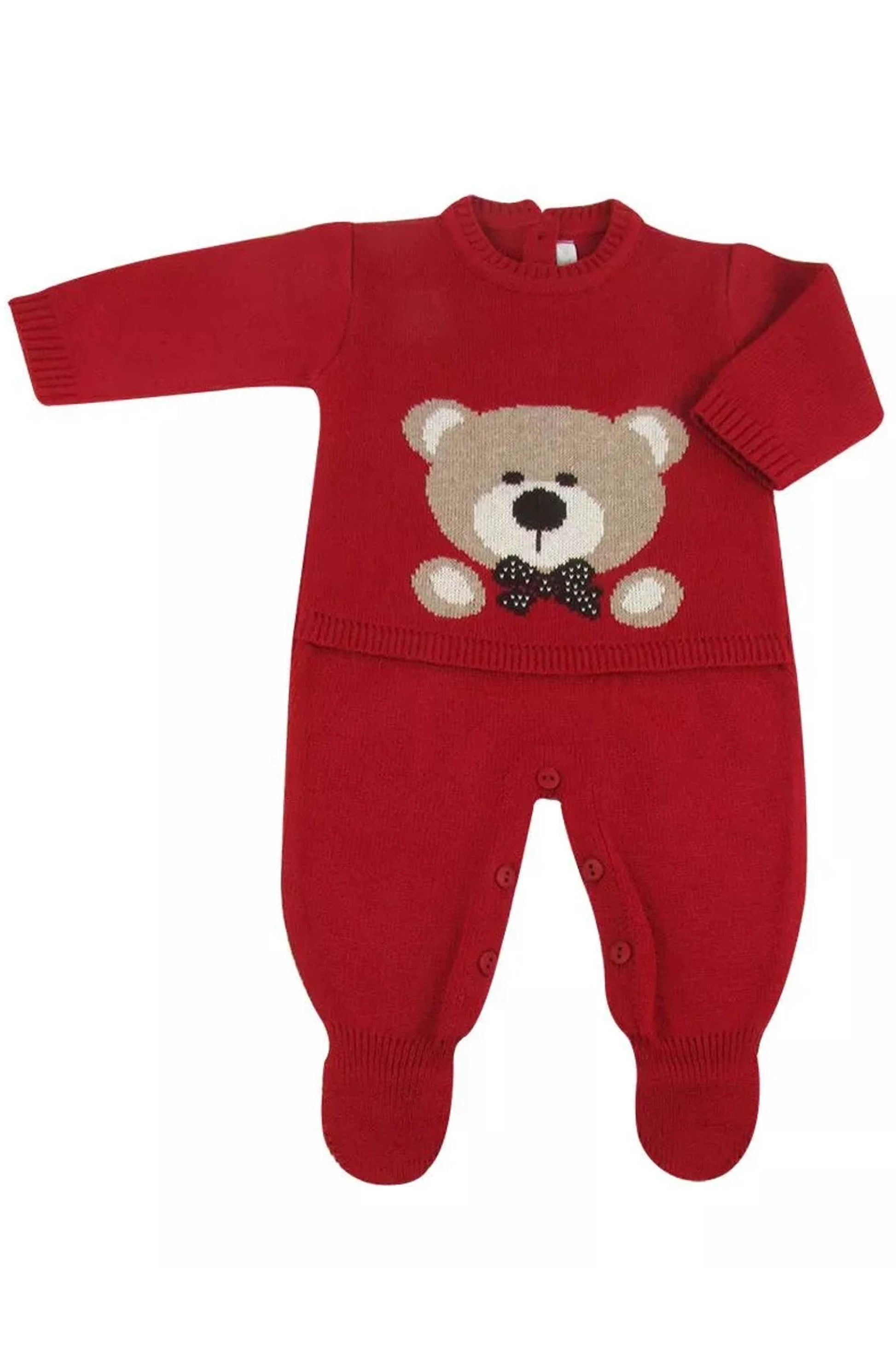 Macacão para Maternidade em Tricô Urso Vermelho — foto 2
