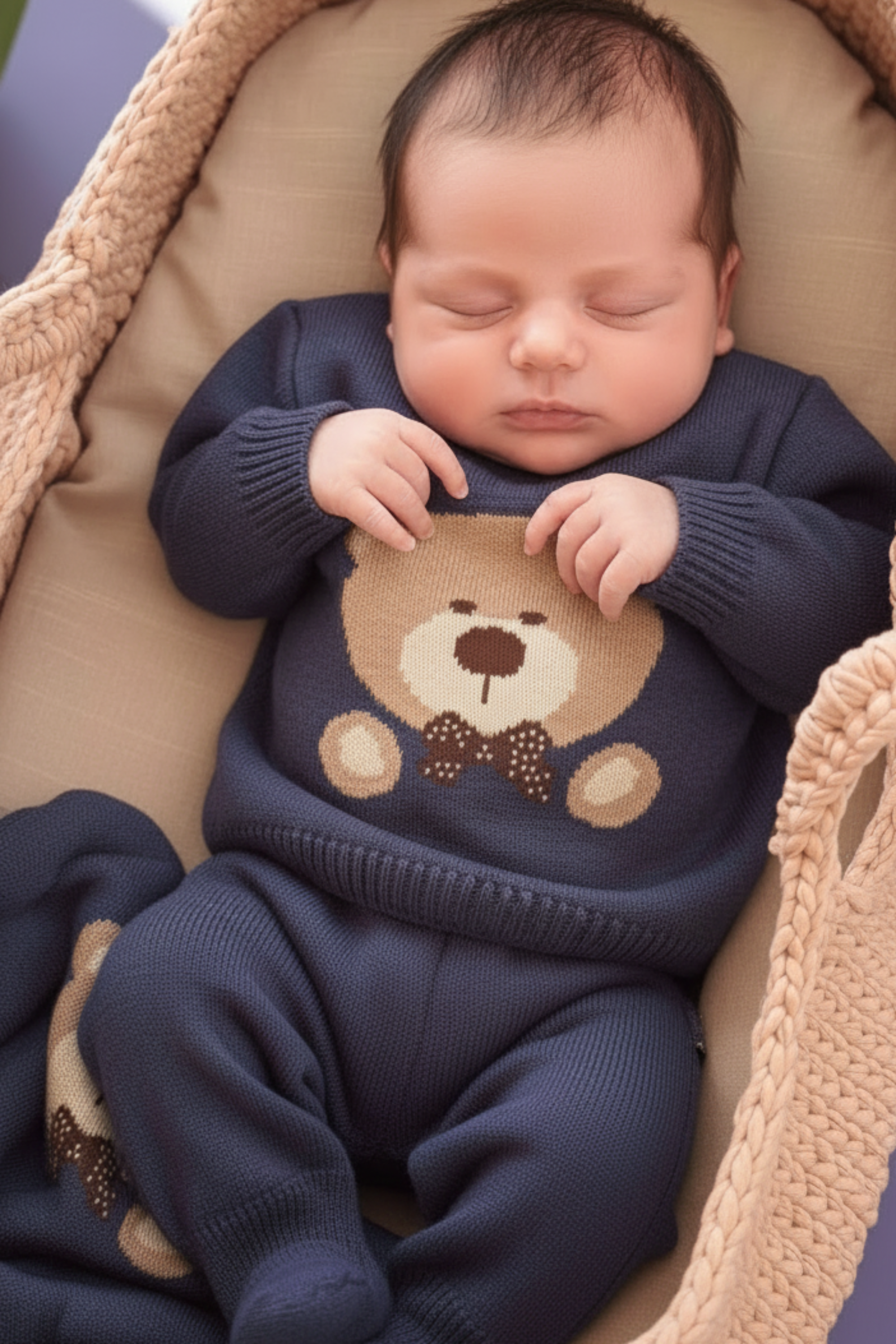 Macacão para Maternidade em Tricô Urso Indigo — foto 5