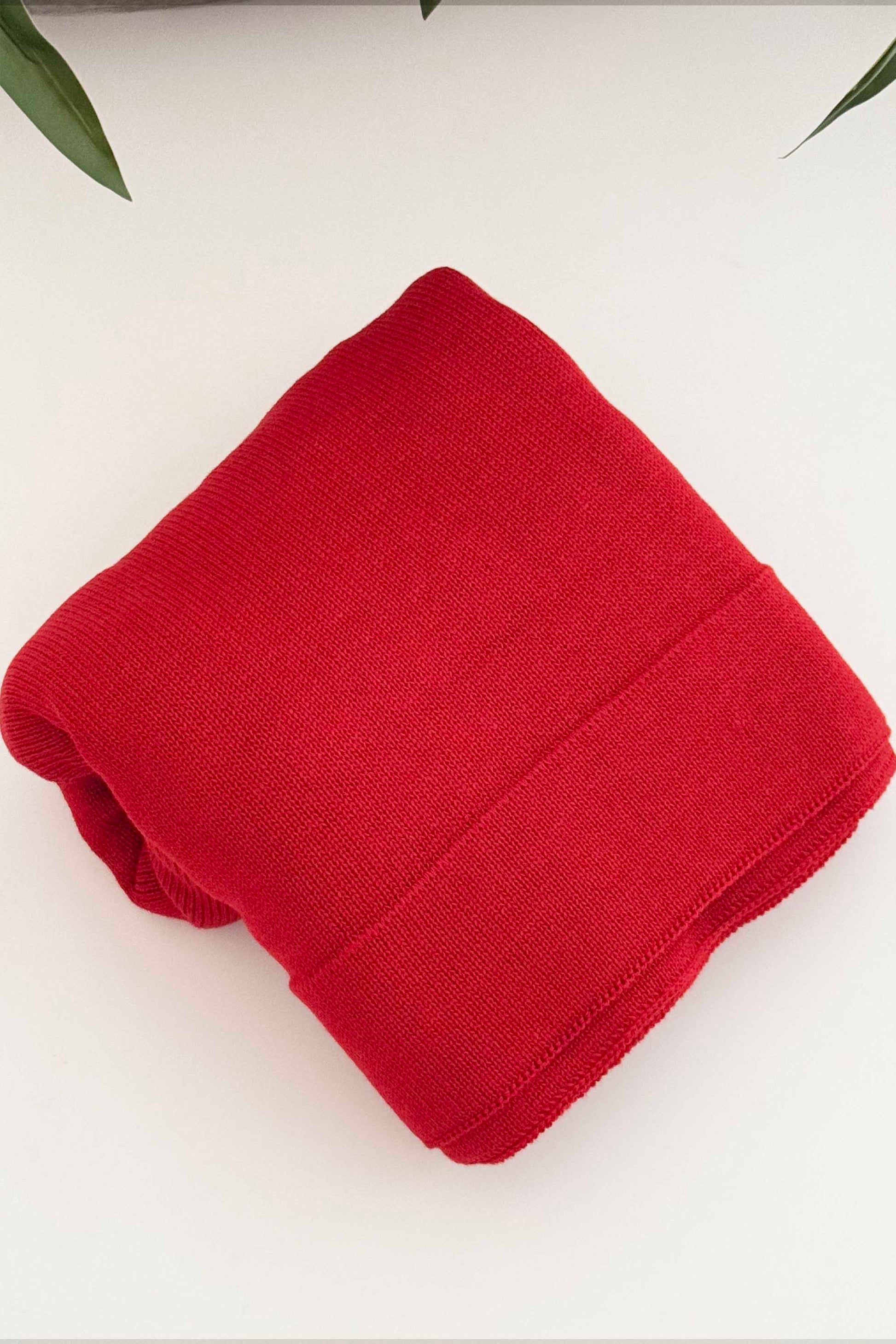 Manta em Tricot Lisa para Maternidade Vermelha — foto 2