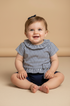 Macacão Bebê Menino Laço Listras Marinho — foto 1