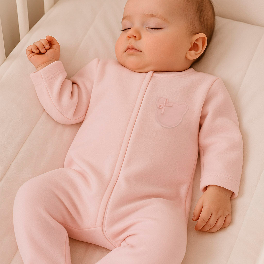 Macacão em Soft Bebê Rosa Urso — foto 1