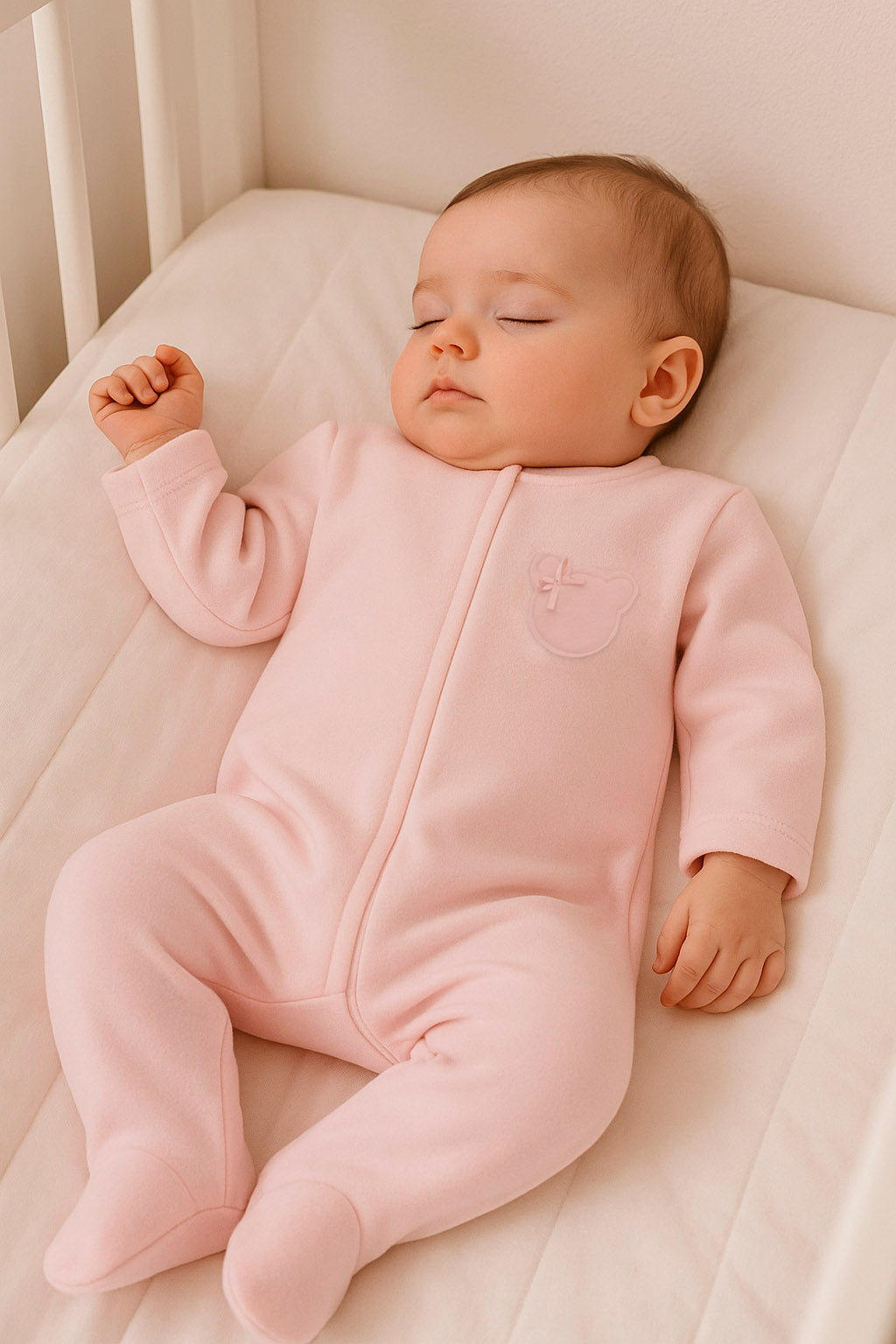Macacão em Soft Bebê Rosa Urso — foto 1