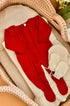 Macacão Tricô Saída de Maternidade Giovana Vermelho — foto 5