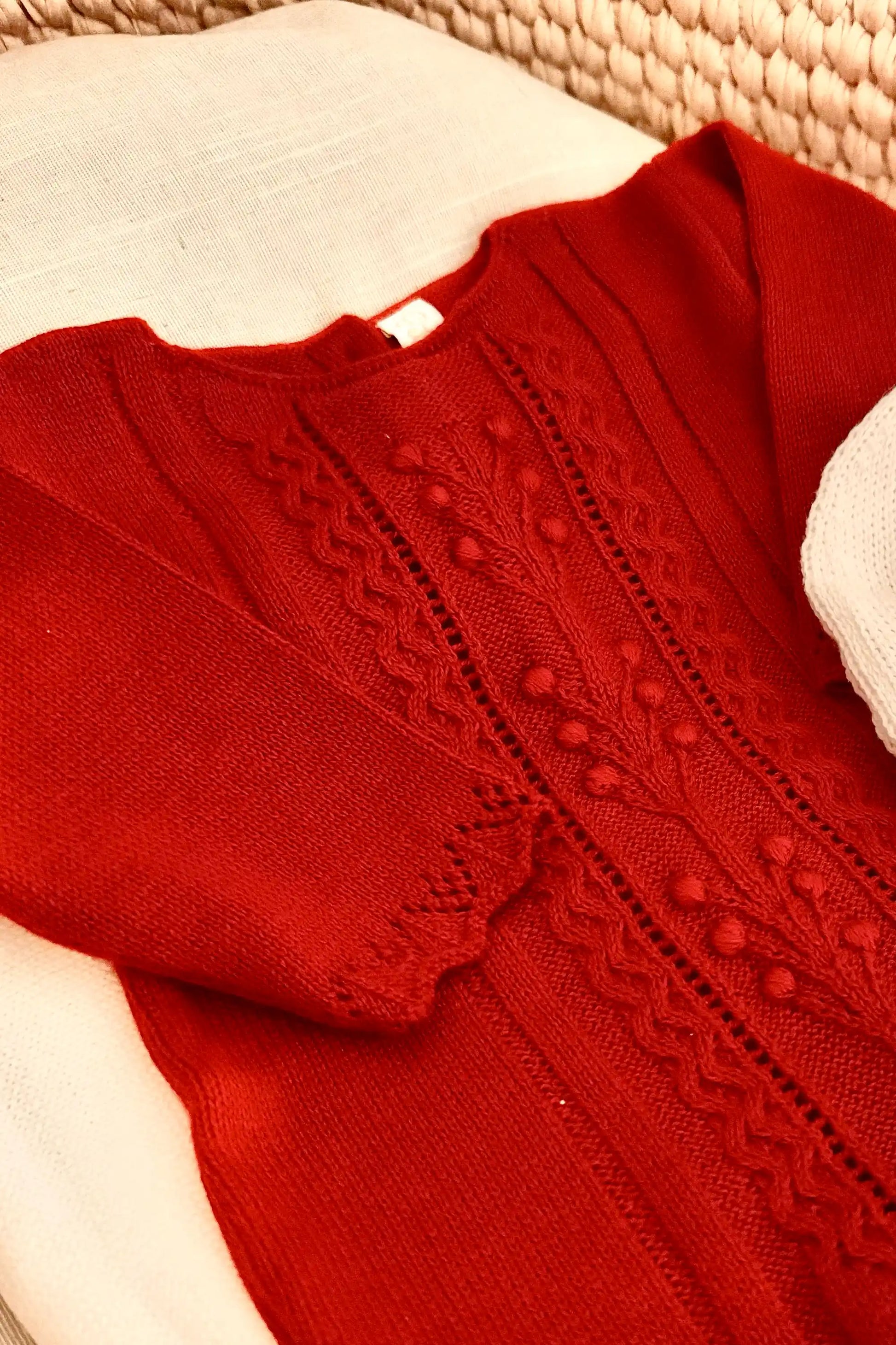 Macacão Tricô Saída de Maternidade Giovana Vermelho — foto 4