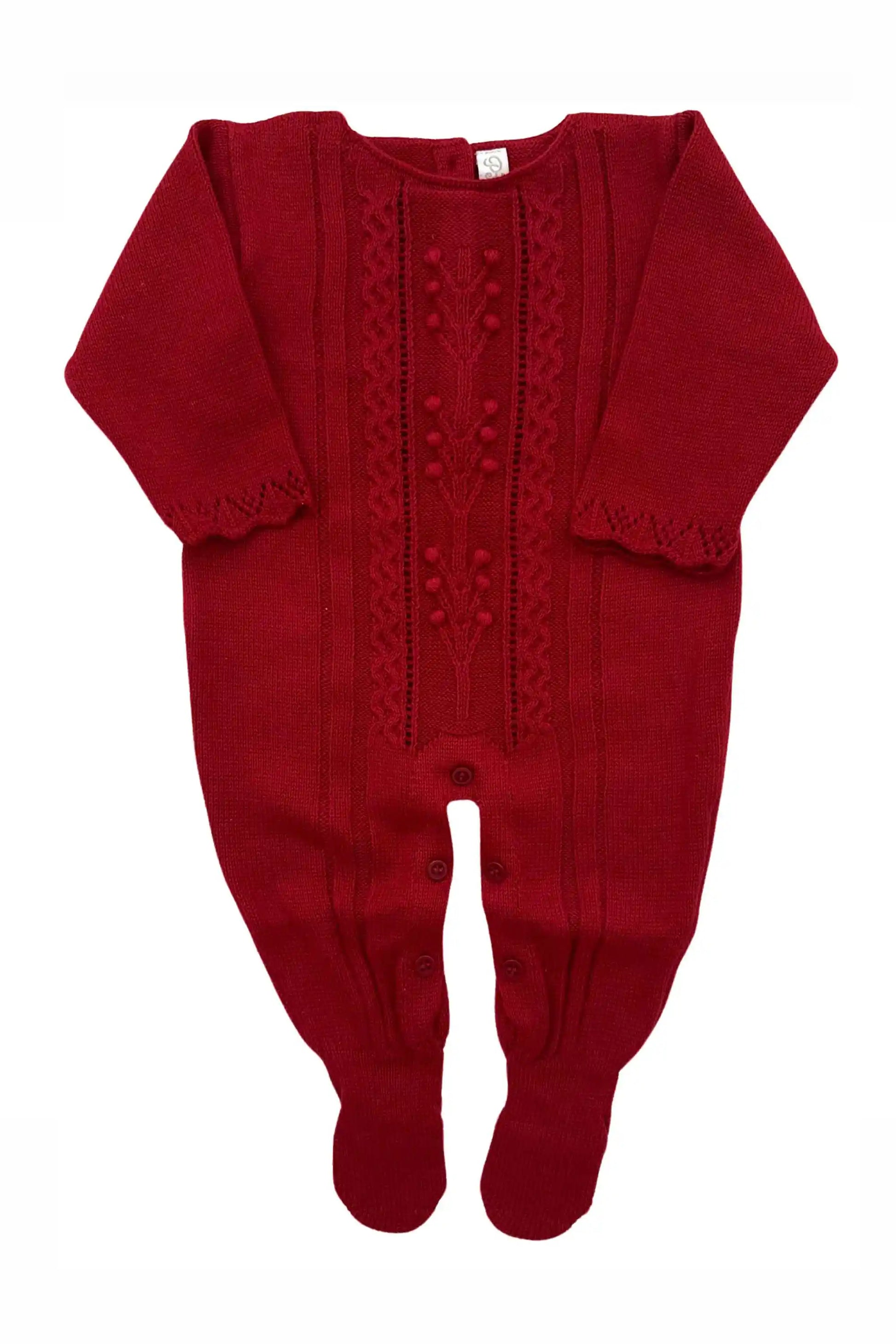 Macacão Tricô Saída de Maternidade Giovana Vermelho — foto 3