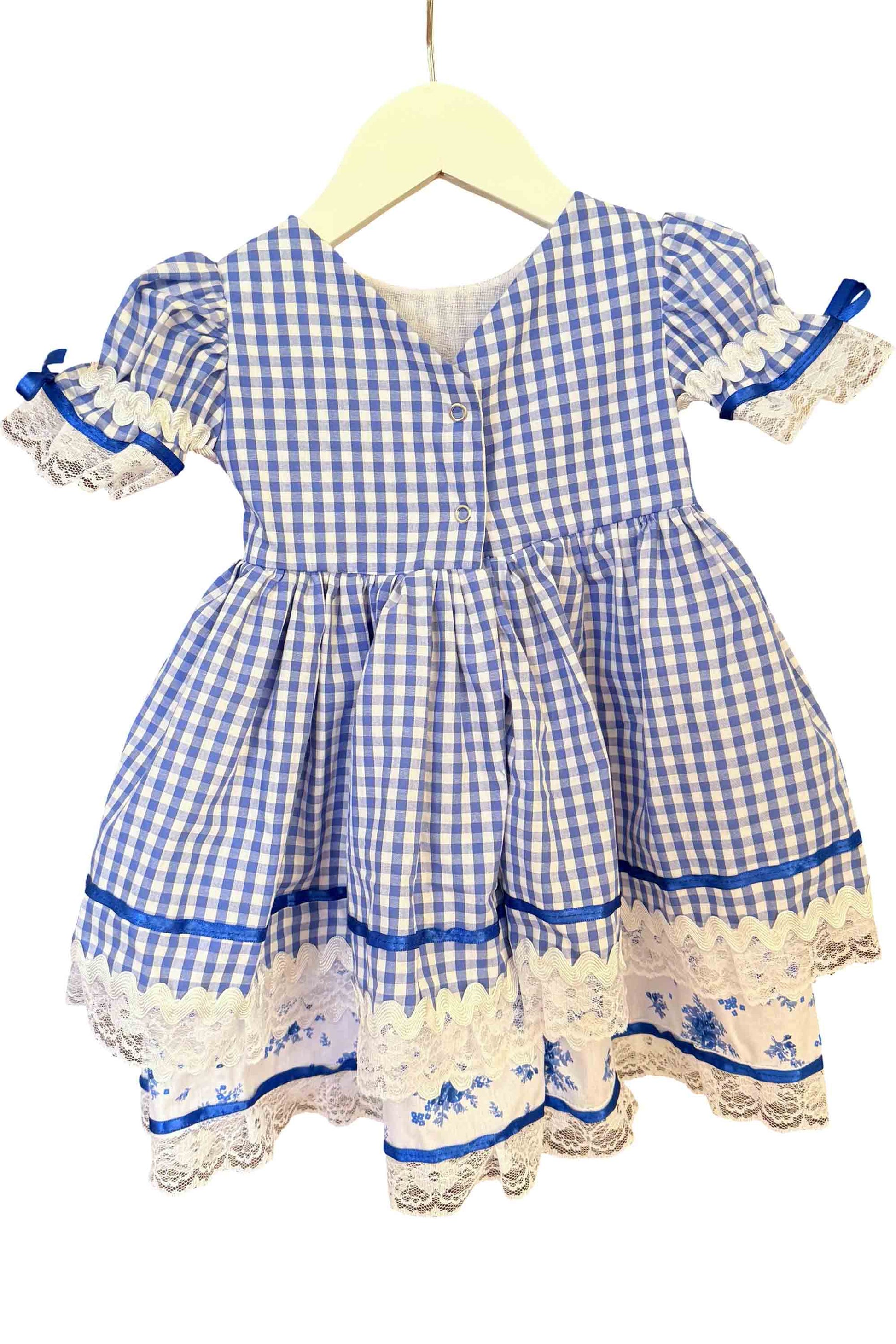 Vestido Junino para Bebê Xadrez Azul Isabela — foto 4