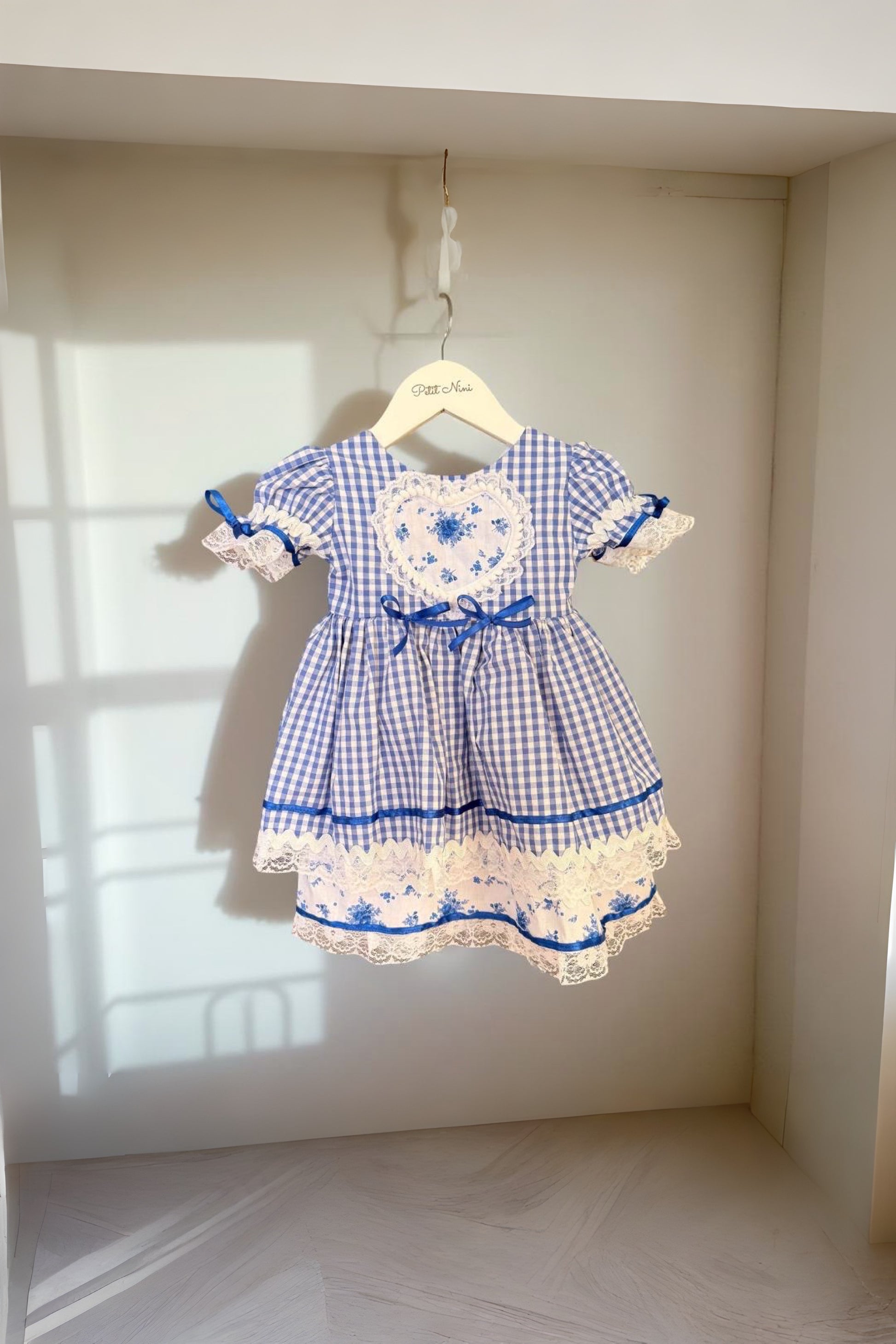 Vestido Junino para Bebê Xadrez Azul Isabela — foto 2