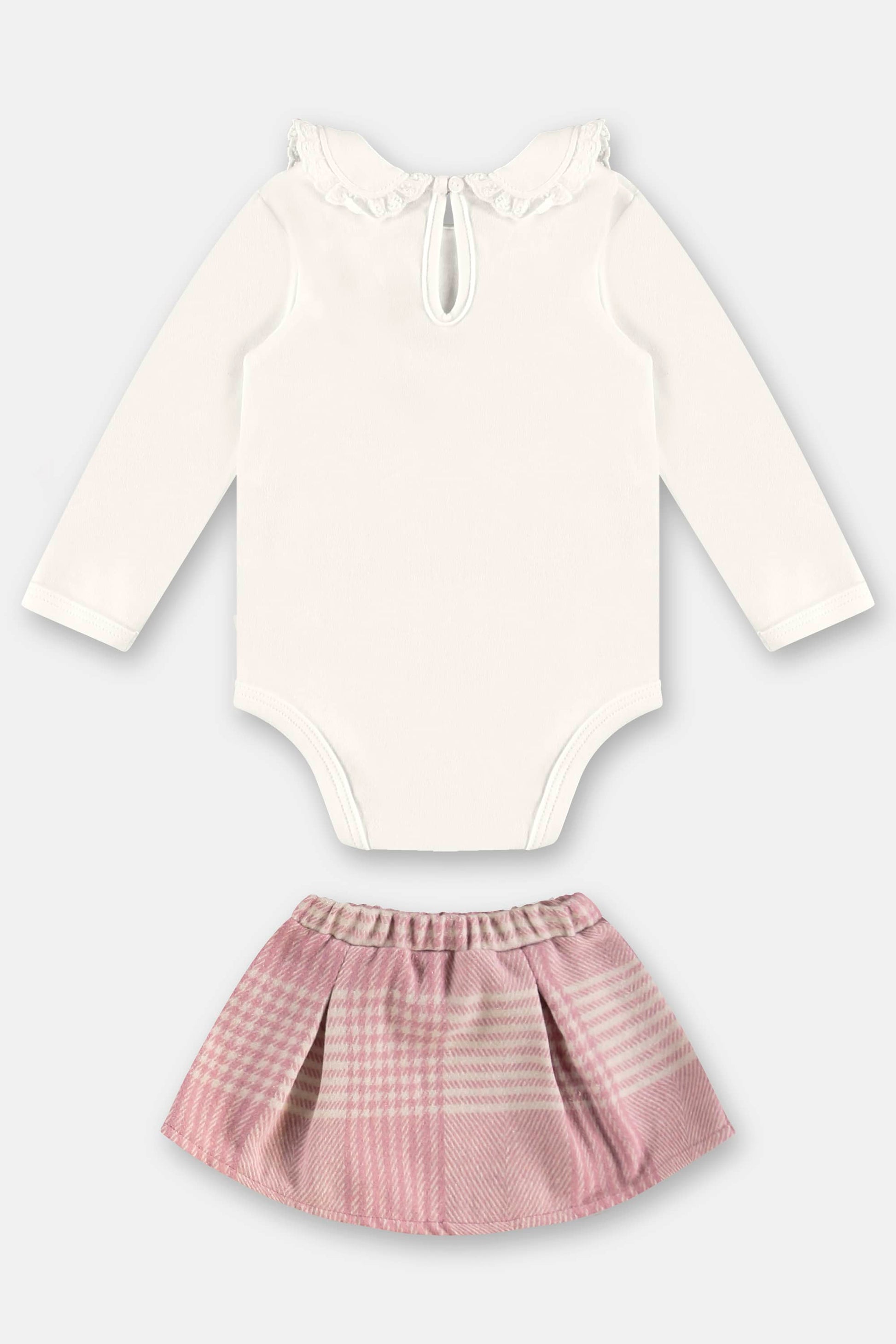 Conjunto Menina Body com Saia Xadrez para Bebê — foto 3