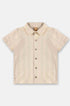 Camisa Infantil Menino Manga Curta Malha Tricô Bege — foto 2