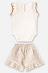 Conjunto Bebê Menina Body Regata e Shorts Bege — foto 4