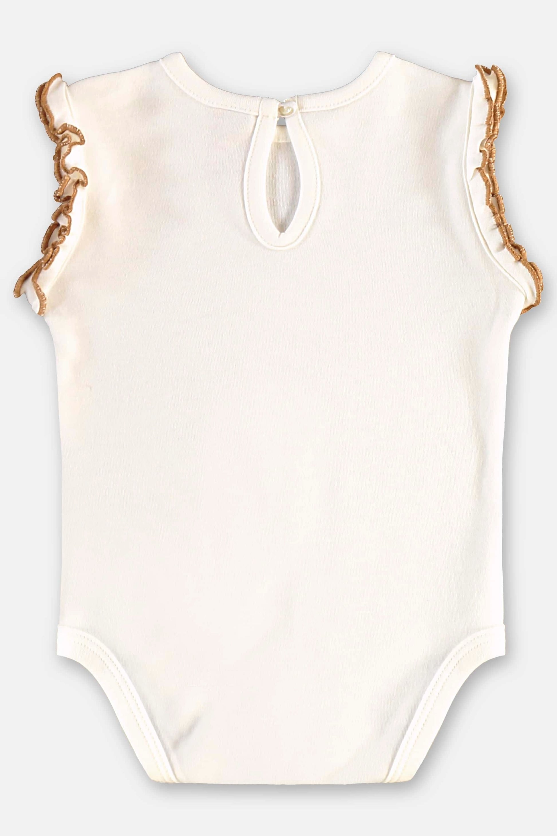 Conjunto Bebê Menina Body Regata e Shorts Bege