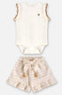 Conjunto Bebê Menina Body Regata e Shorts Bege — foto 3