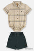 Conjunto Bebê Menino com Camisa Xadrez e Bermuda Sarja — foto 2