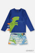 Conjunto Infantil Menino Camiseta e Sunga Boxer com UV Estampa Dinossauro — foto 1