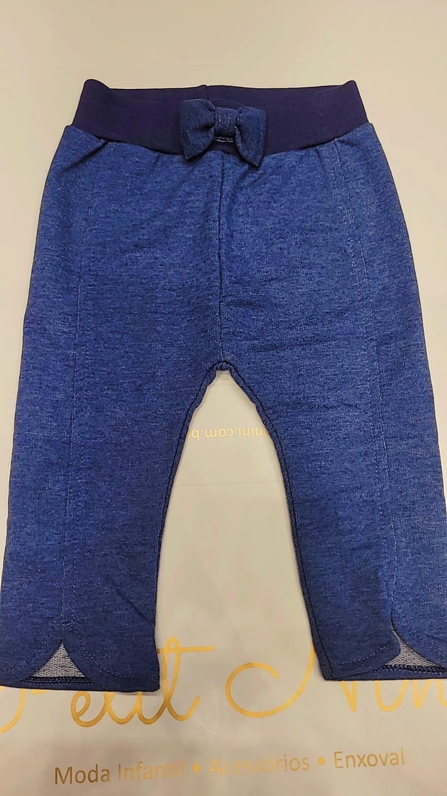 Conjunto Bebê Jeans com Bordado de Coração