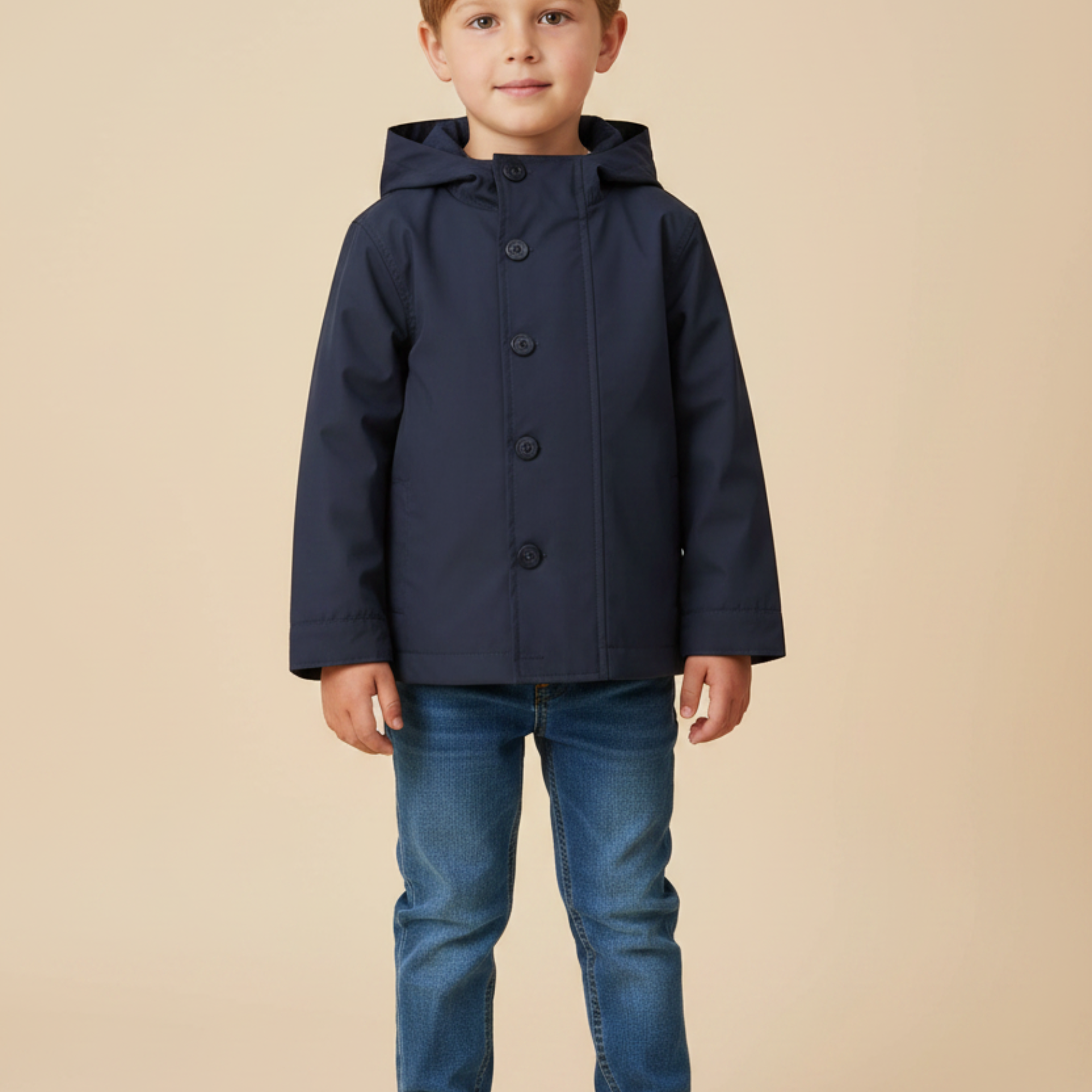 Jaqueta Infantil Menino Impermeável e Forro Soft Azul Marinho