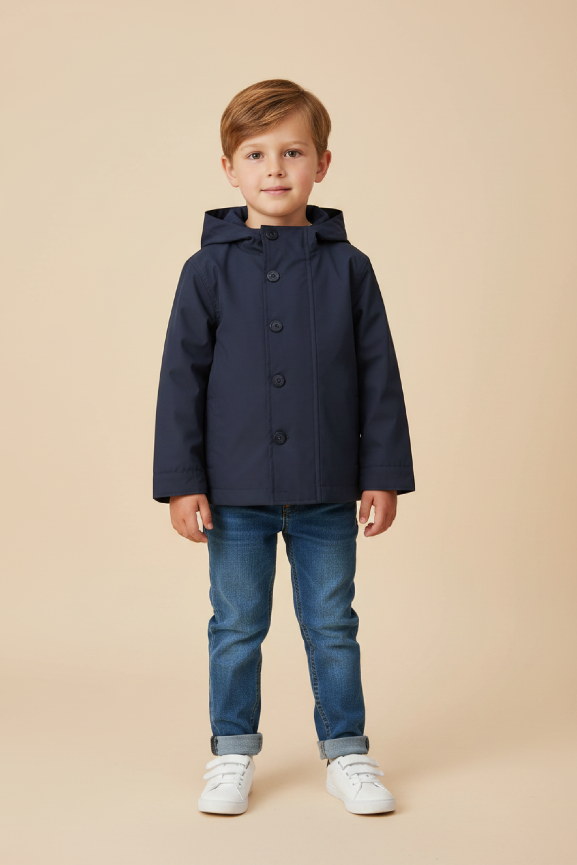 Jaqueta Infantil Menino Impermeável e Forro Soft Azul Marinho