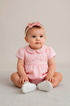 Faixa de Cabelo Bebê Rosa Siena com Laço em Linho — foto 2