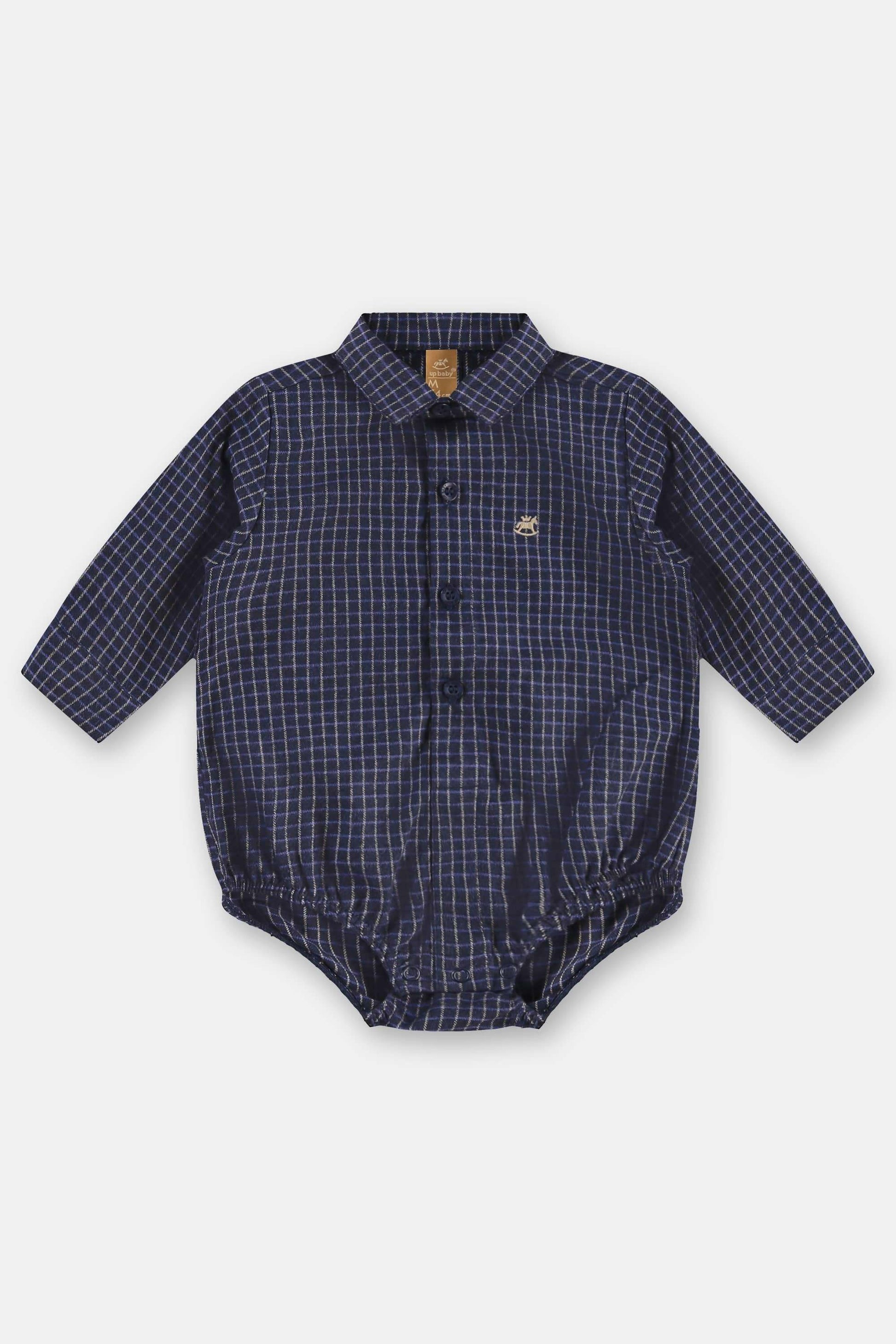 Body Camisa de Flanela para Bebê Manga Longa Xadrez — foto 2