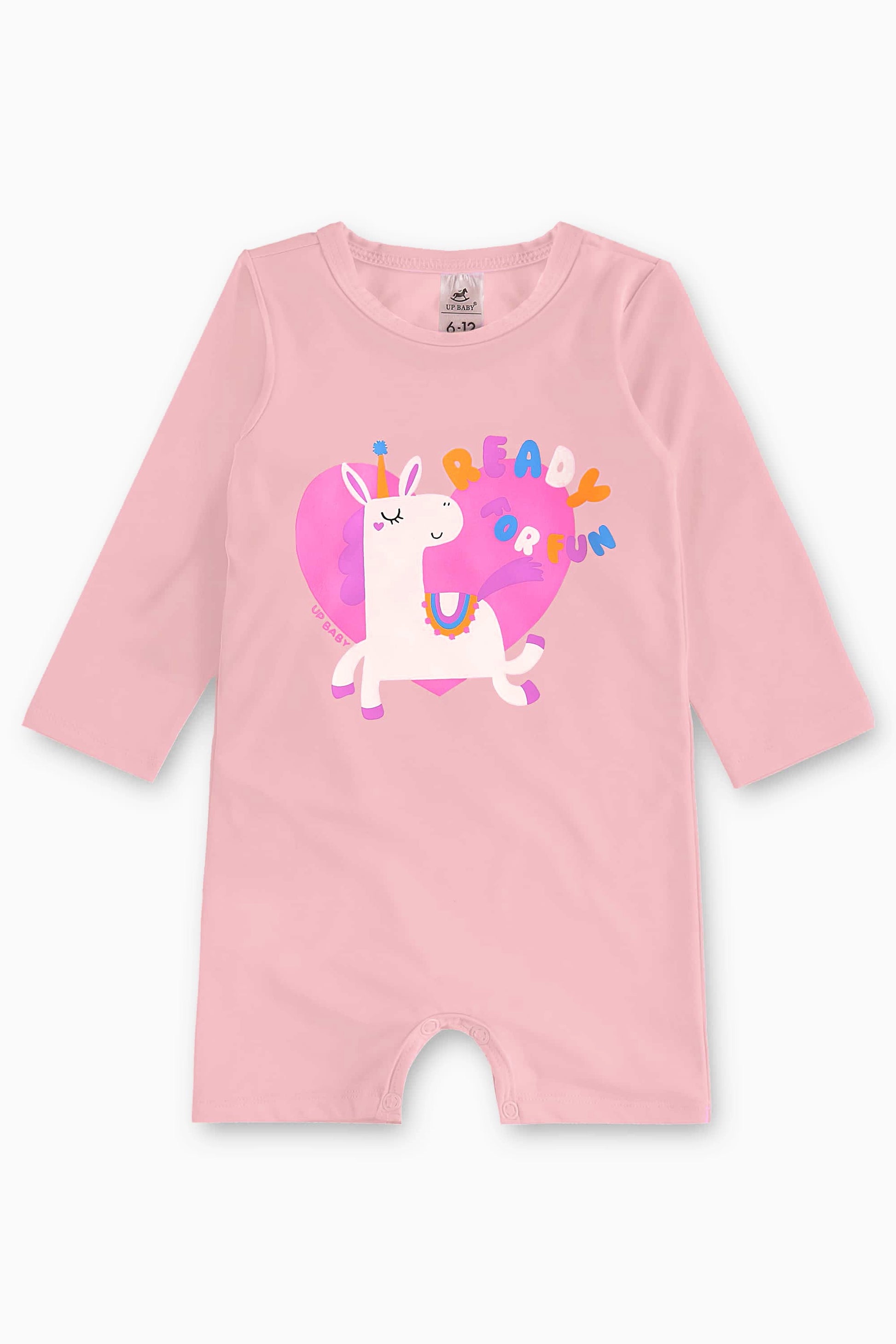 Macaquinho Bebê Menina UV50+ Rosa Prisma — Proteção Solar Manga Longa
