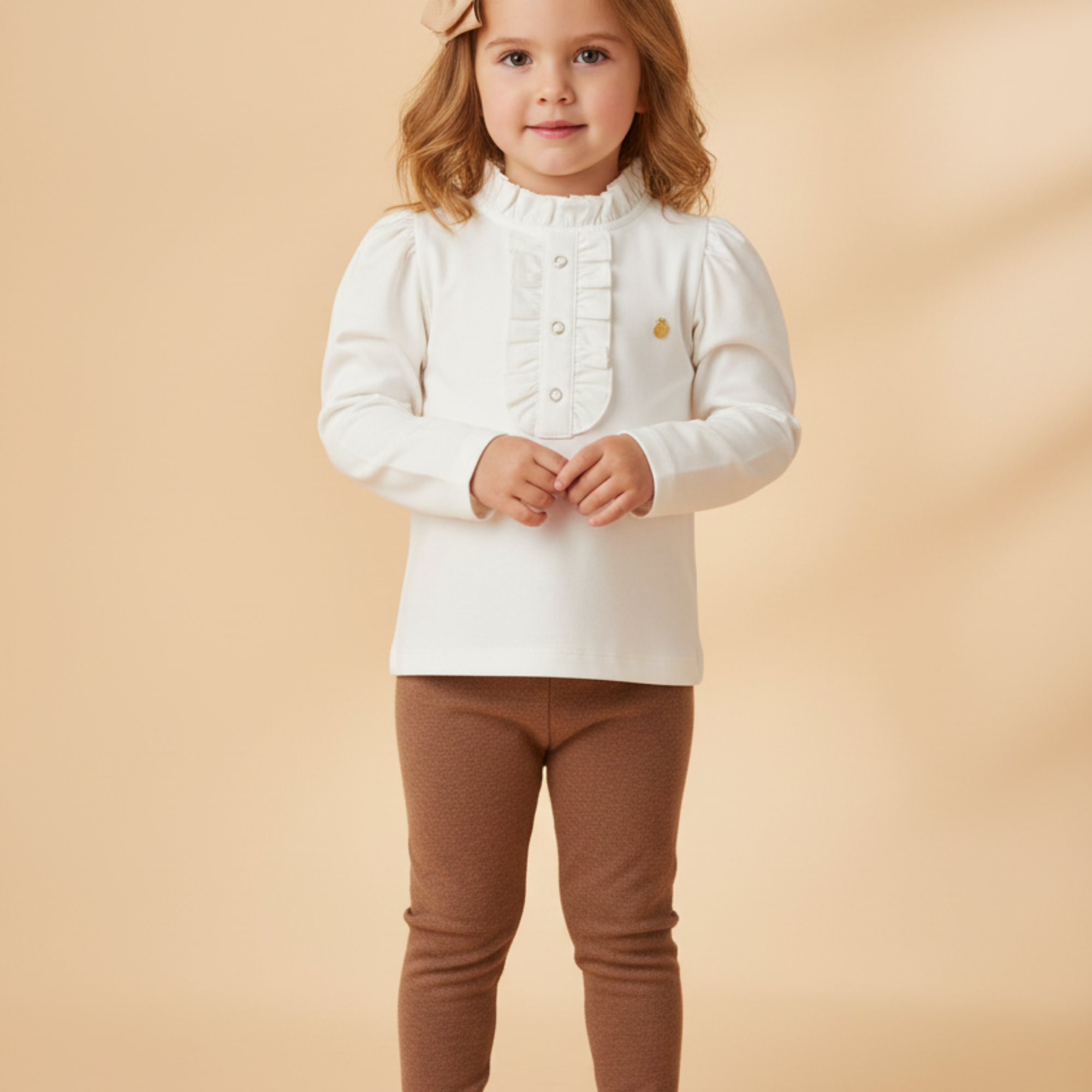 Blusa Infantil Manga Longa Cookies Creme