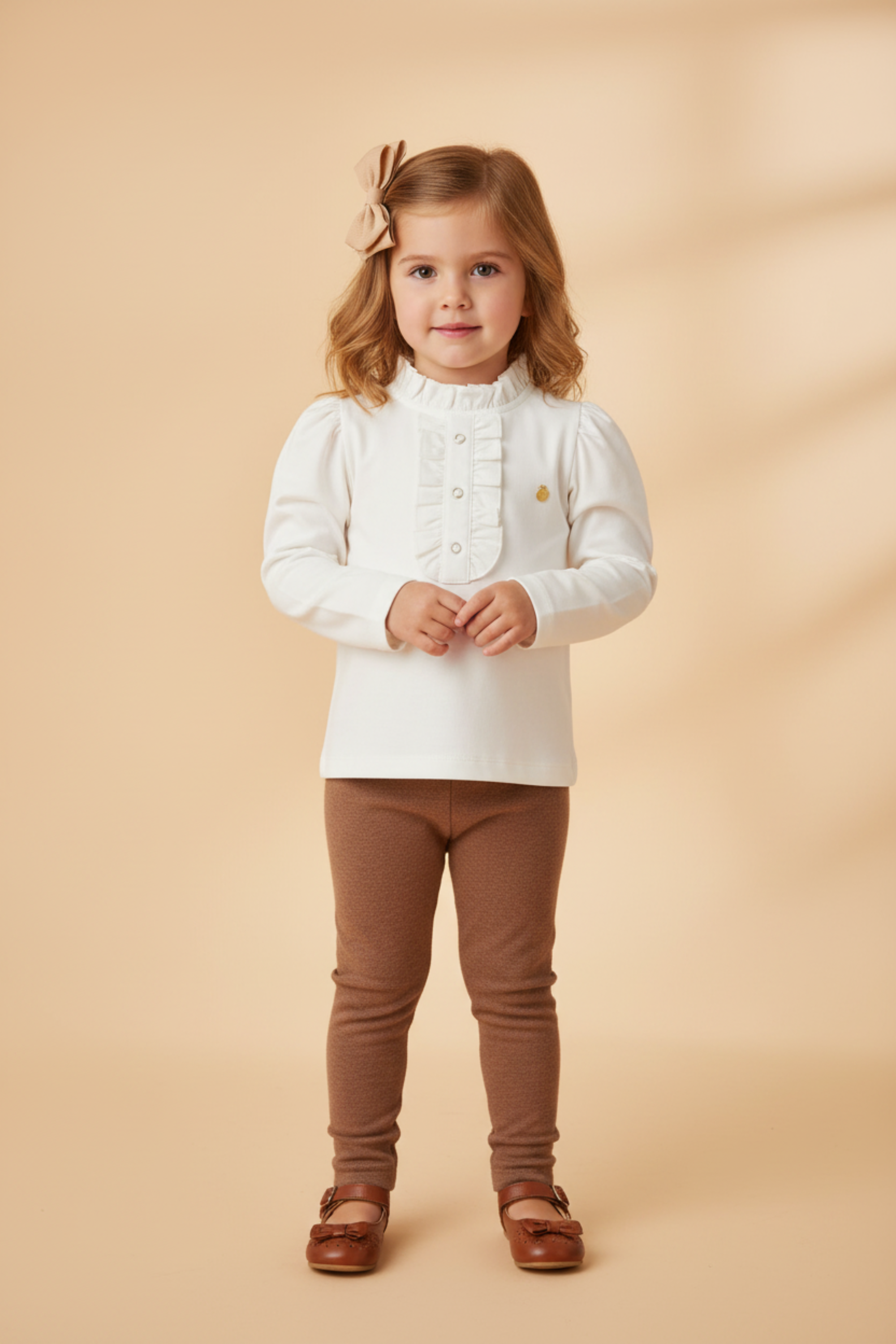 Blusa Infantil Manga Longa Cookies Creme