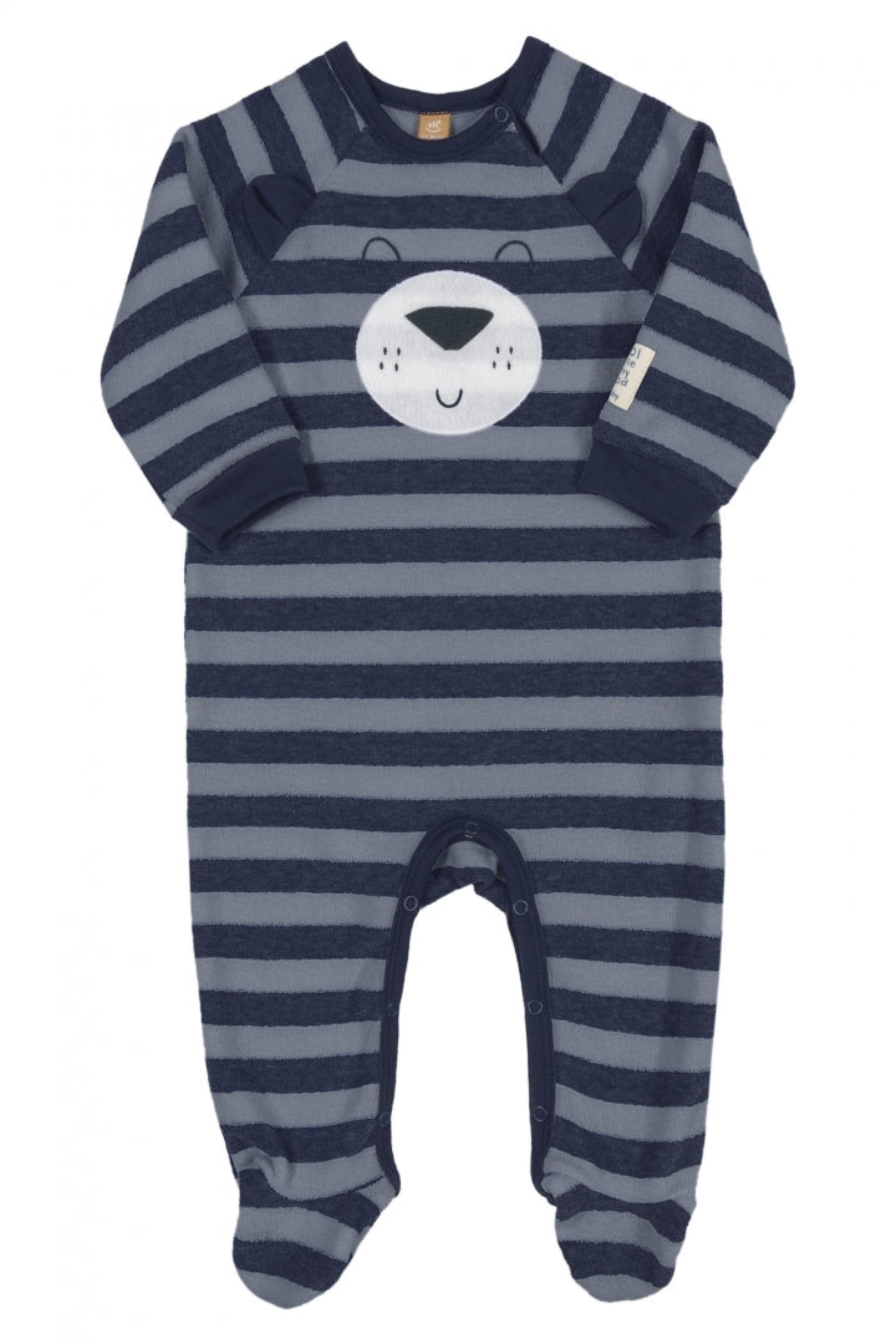 Macacão Bebê Plush Atoalhado Estampa Urso Azul — foto 2