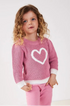 Blusão Infantil Coração Lurex Rosa — foto 1