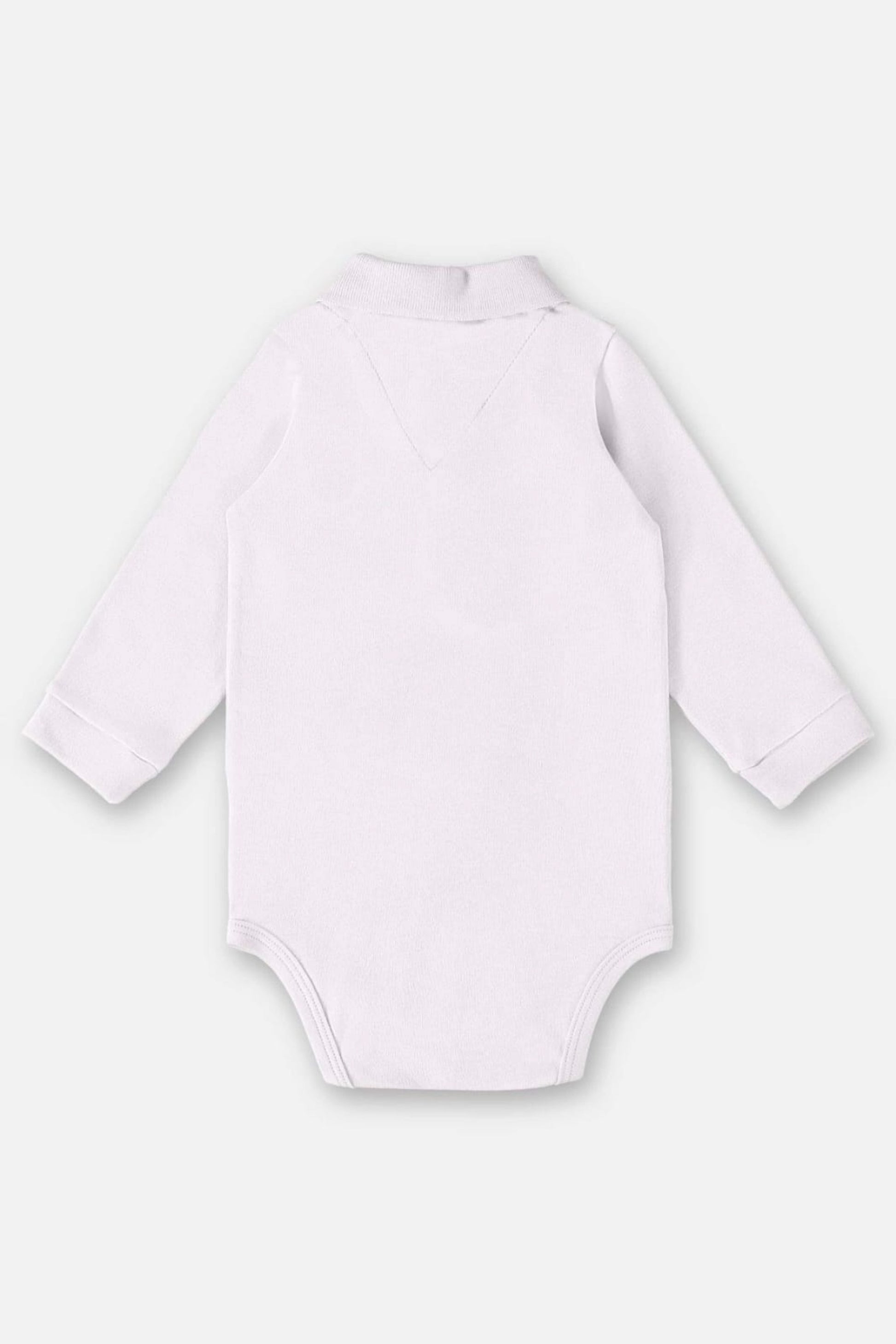 Body Polo Manga Longa Branco para Bebês — foto 2
