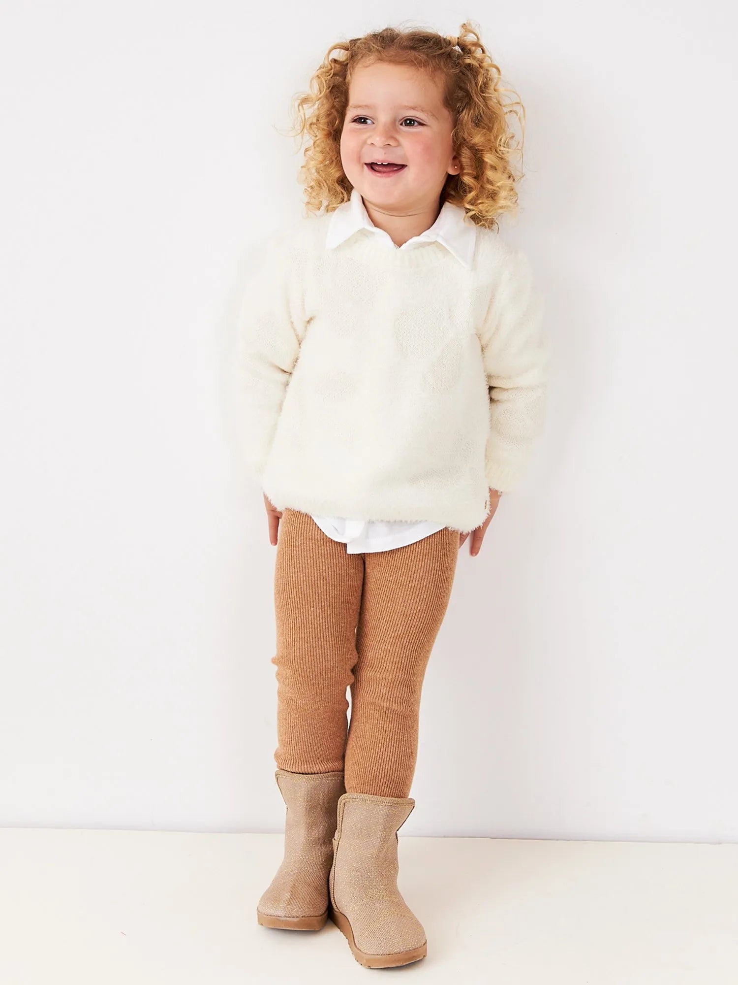 Calça Legging Infantil Tricô Avelã