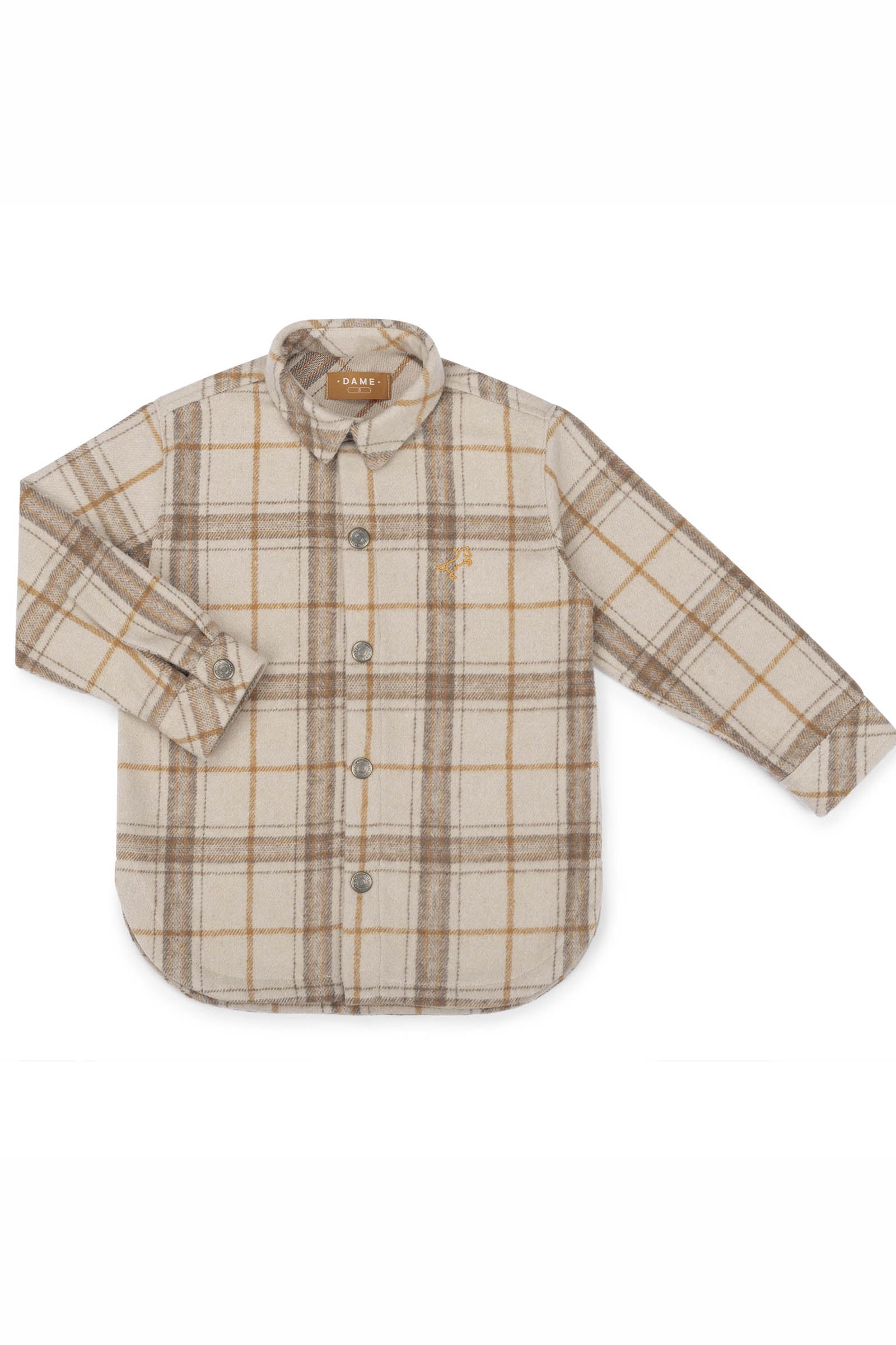 Camisa Infantil Masculina Xadrez Chelsea Areia — foto 1