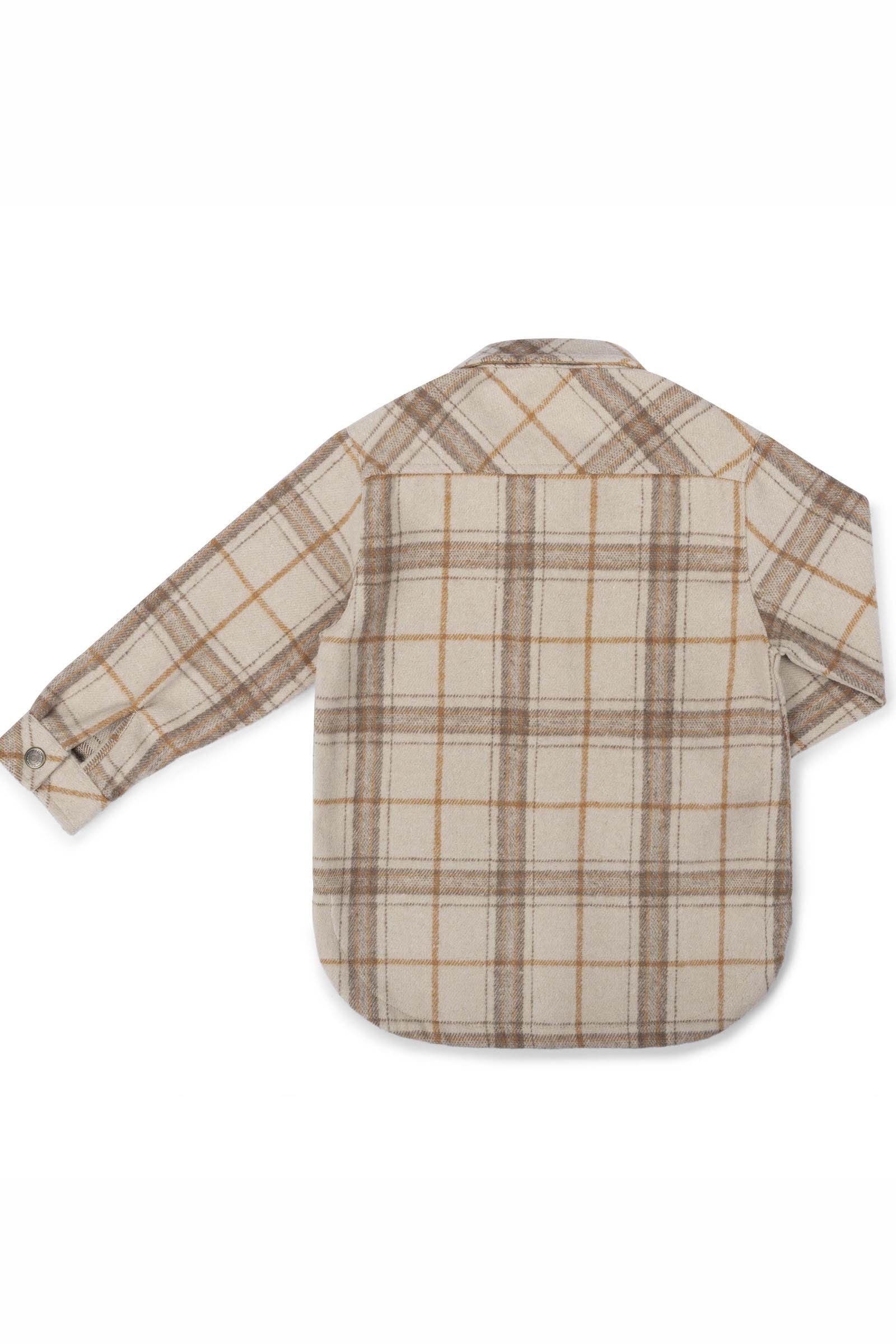Camisa Infantil Masculina Xadrez Chelsea Areia — foto 2