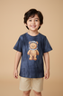 Camiseta Infantil Menino Manga Curta Astronauta Bege — foto 1