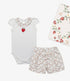 Conjunto Bebê Body Gola Boneca e Short Moranguinhos Creme