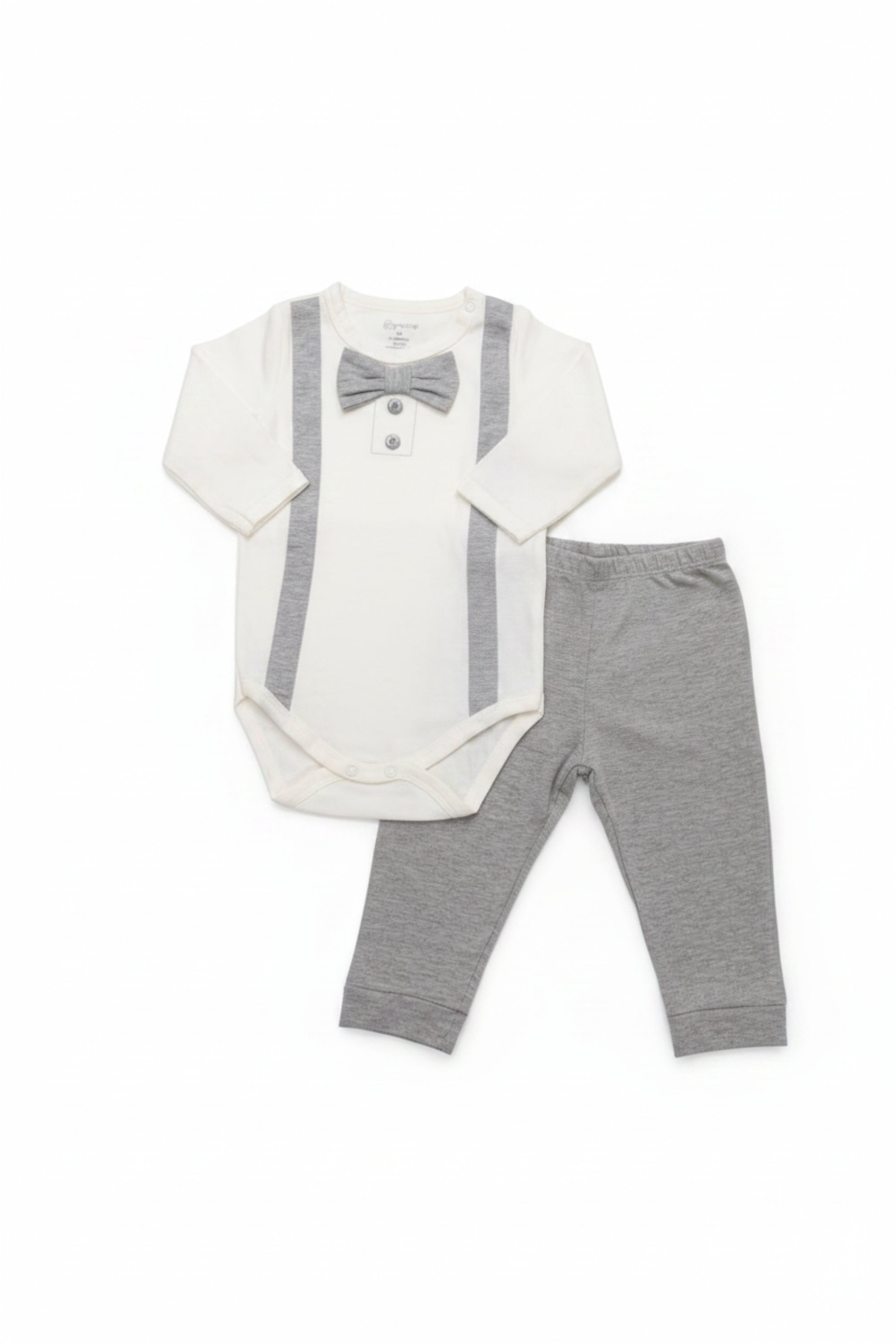 Conjunto Bebê Body com Gravata Borboleta e Calça Suedine 2
