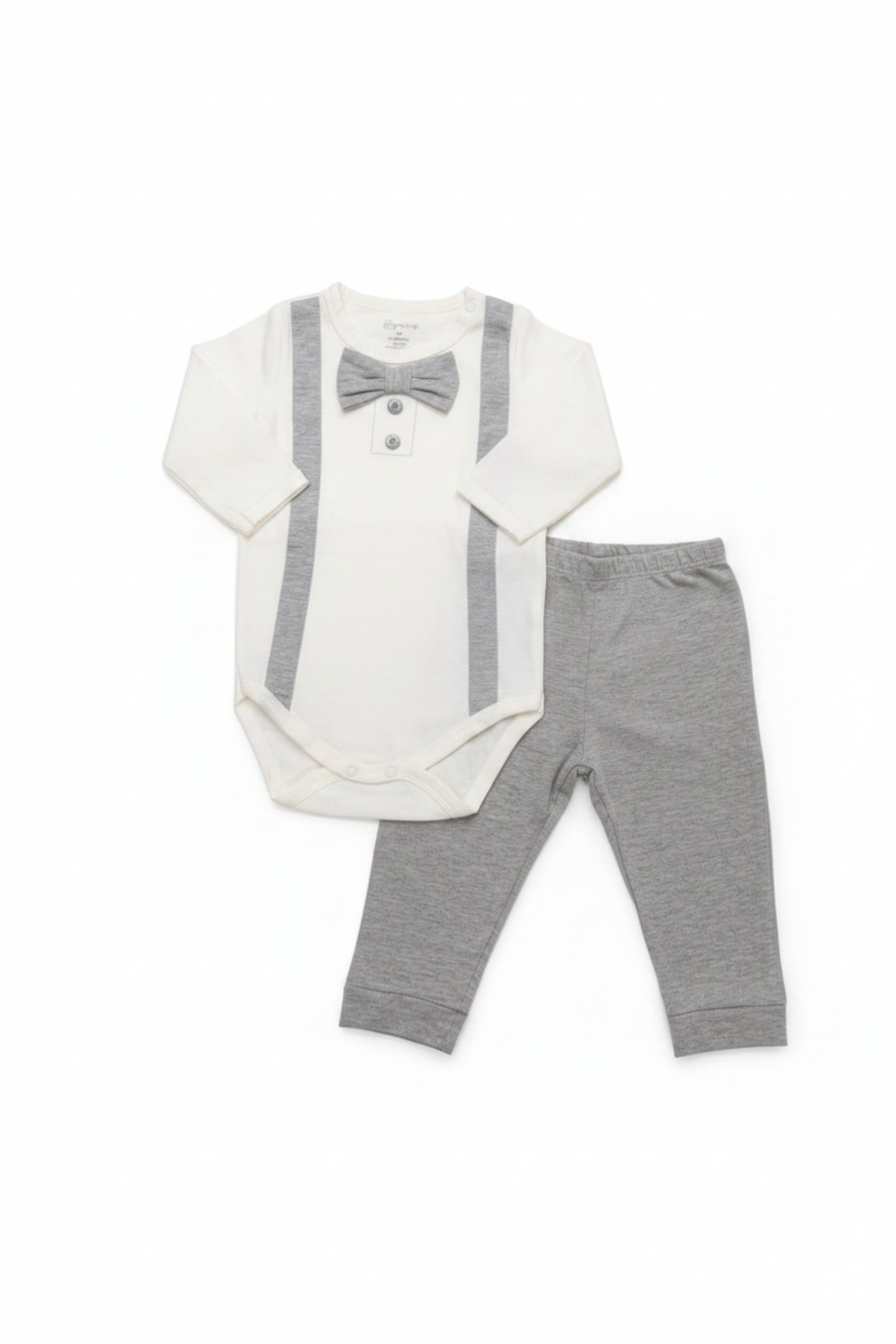 Conjunto Bebê Body com Gravata Borboleta e Calça Suedine 2