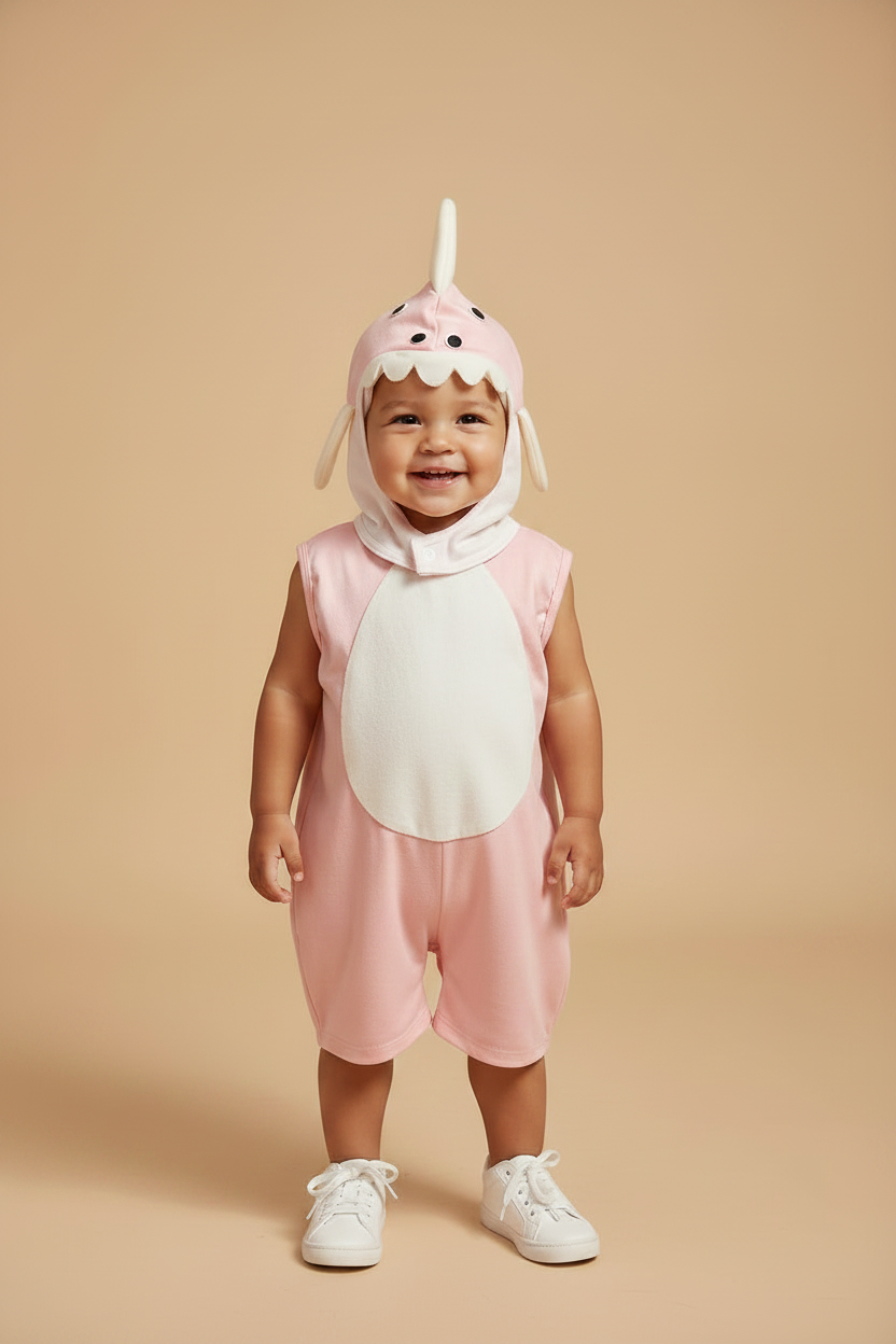 Fantasia Infantil Tubarao rosa 1