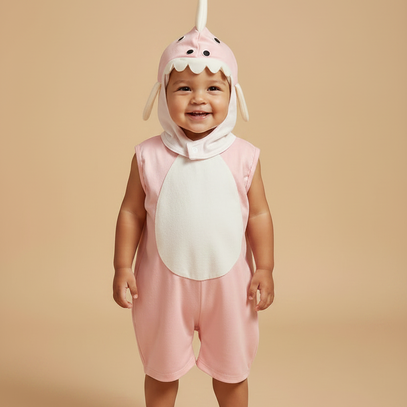 Fantasia Infantil Tubarao rosa 1