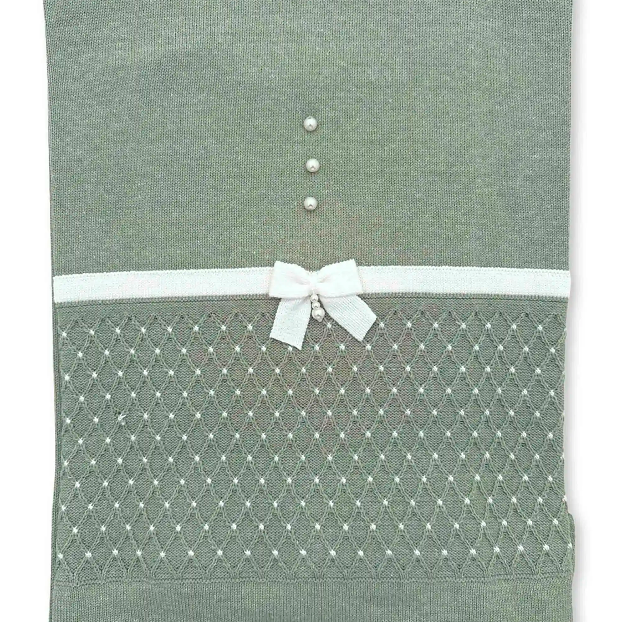 Manta em Tricot para Maternidade Verde Mescla — foto 1